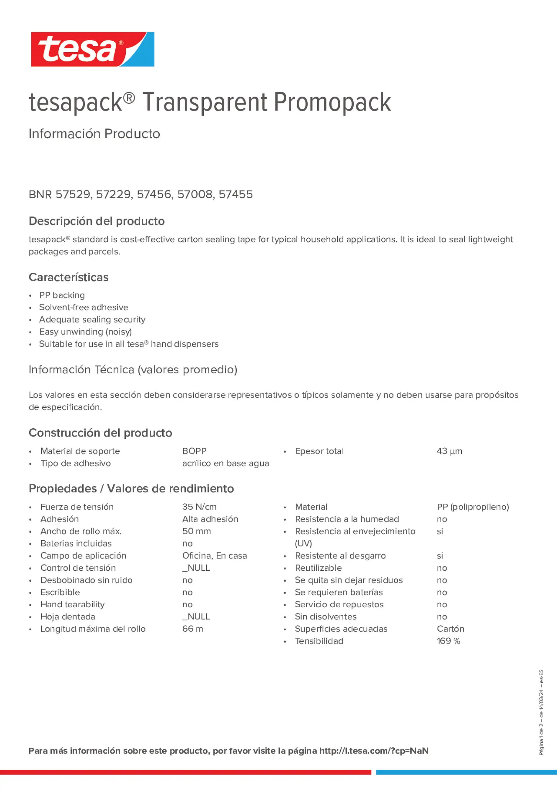 Product information_tesapack® 57456_es-ES