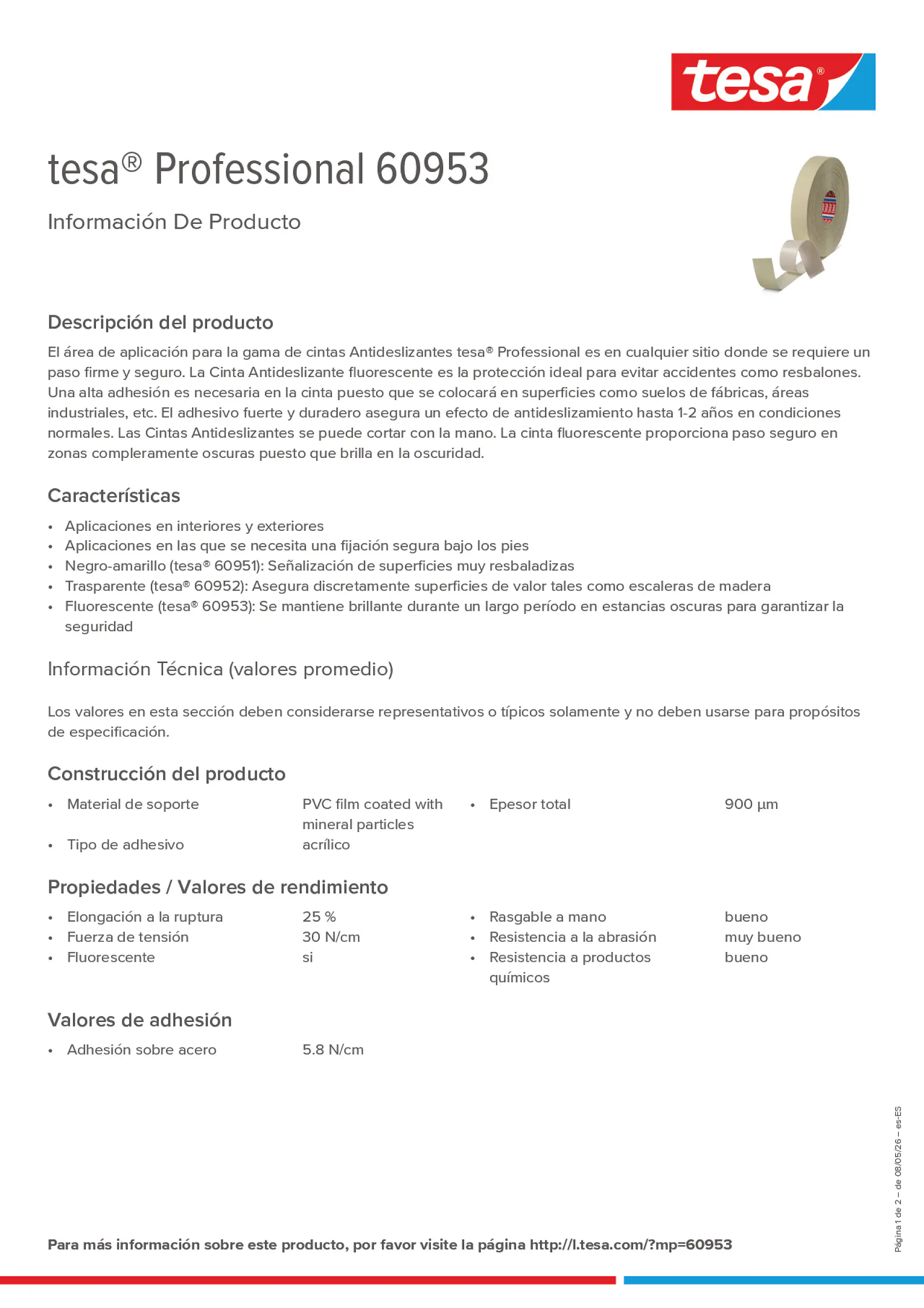 Product information_tesa® Professional 60953_es-ES