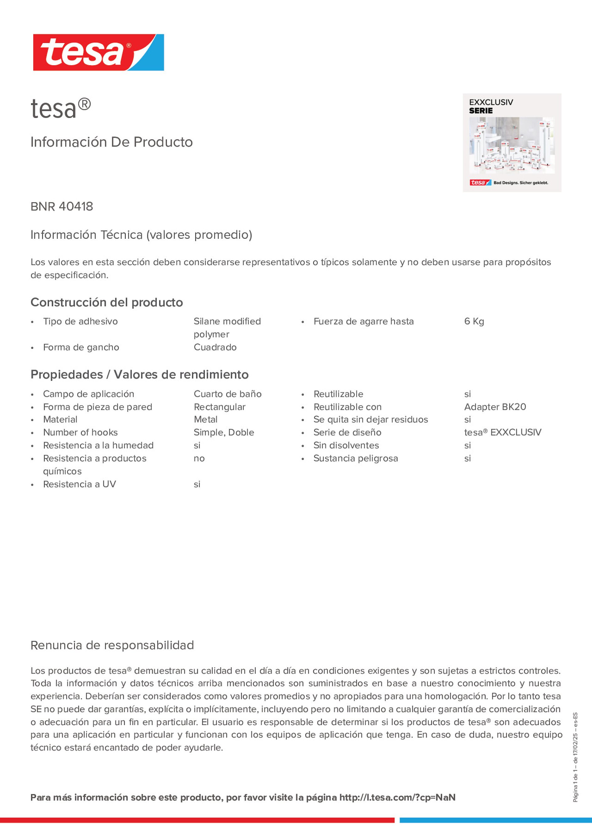 Product information_tesa® 40418_es-ES
