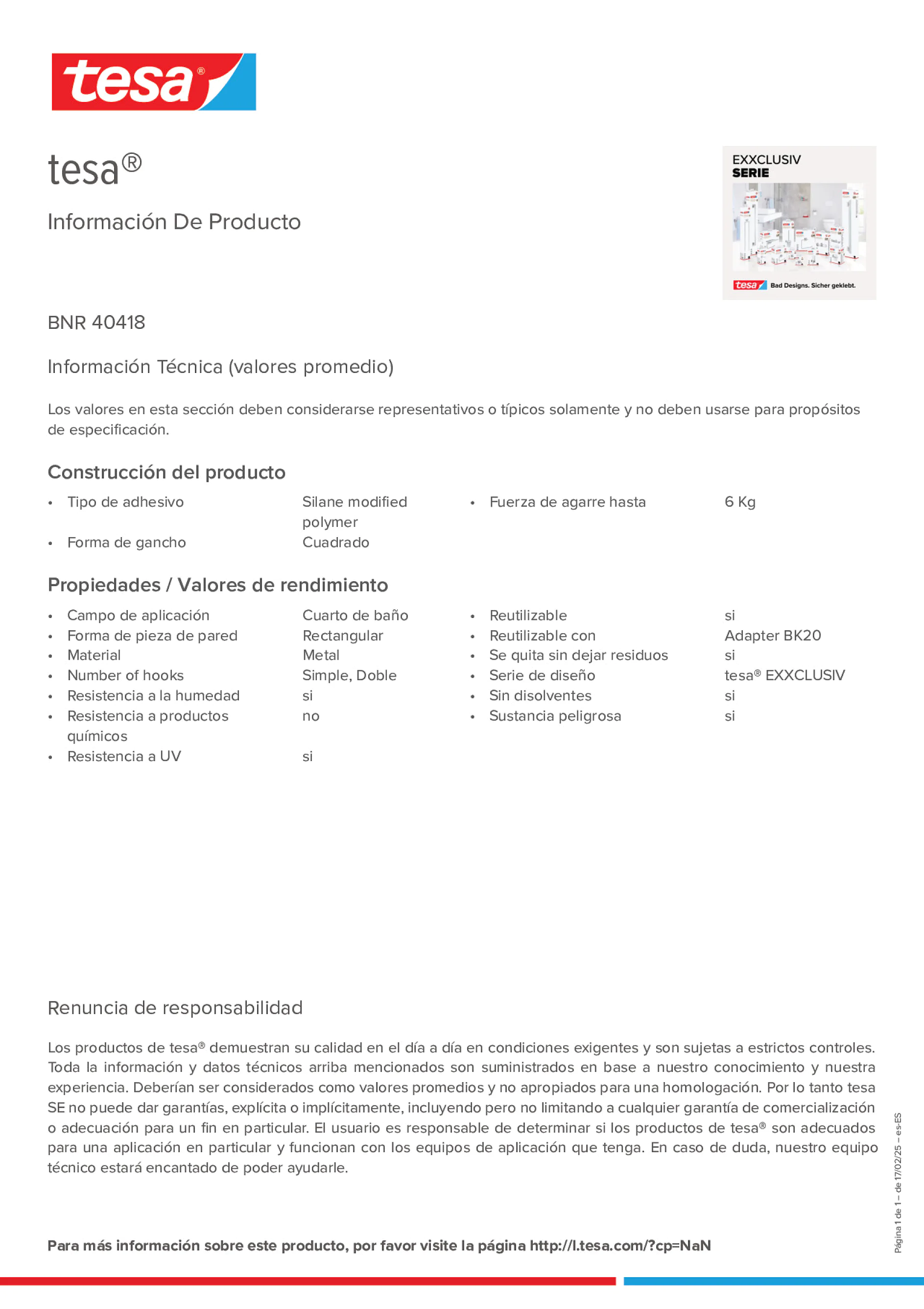 Product information_tesa® 40418_es-ES