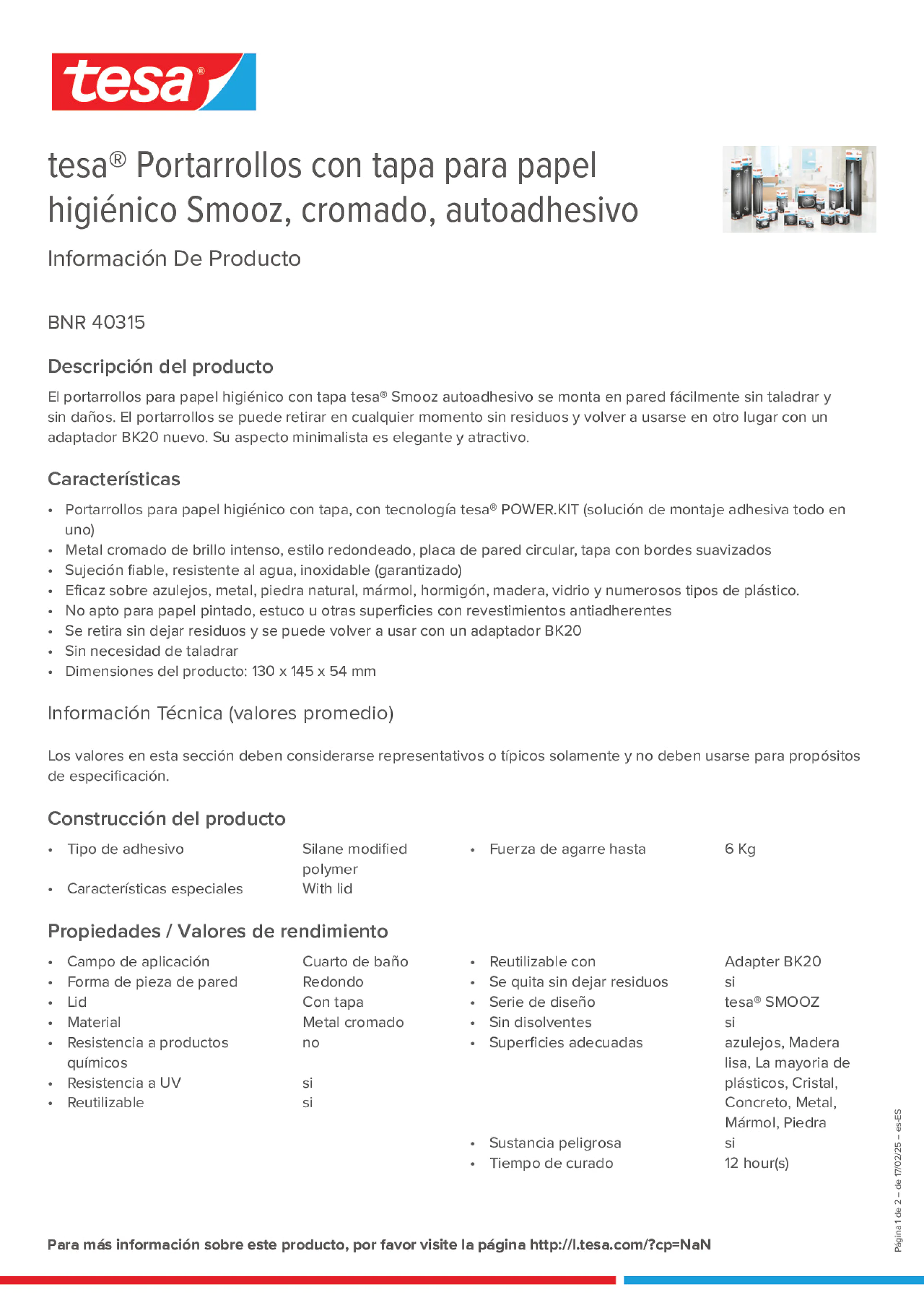 Product information_tesa® 40315_es-ES