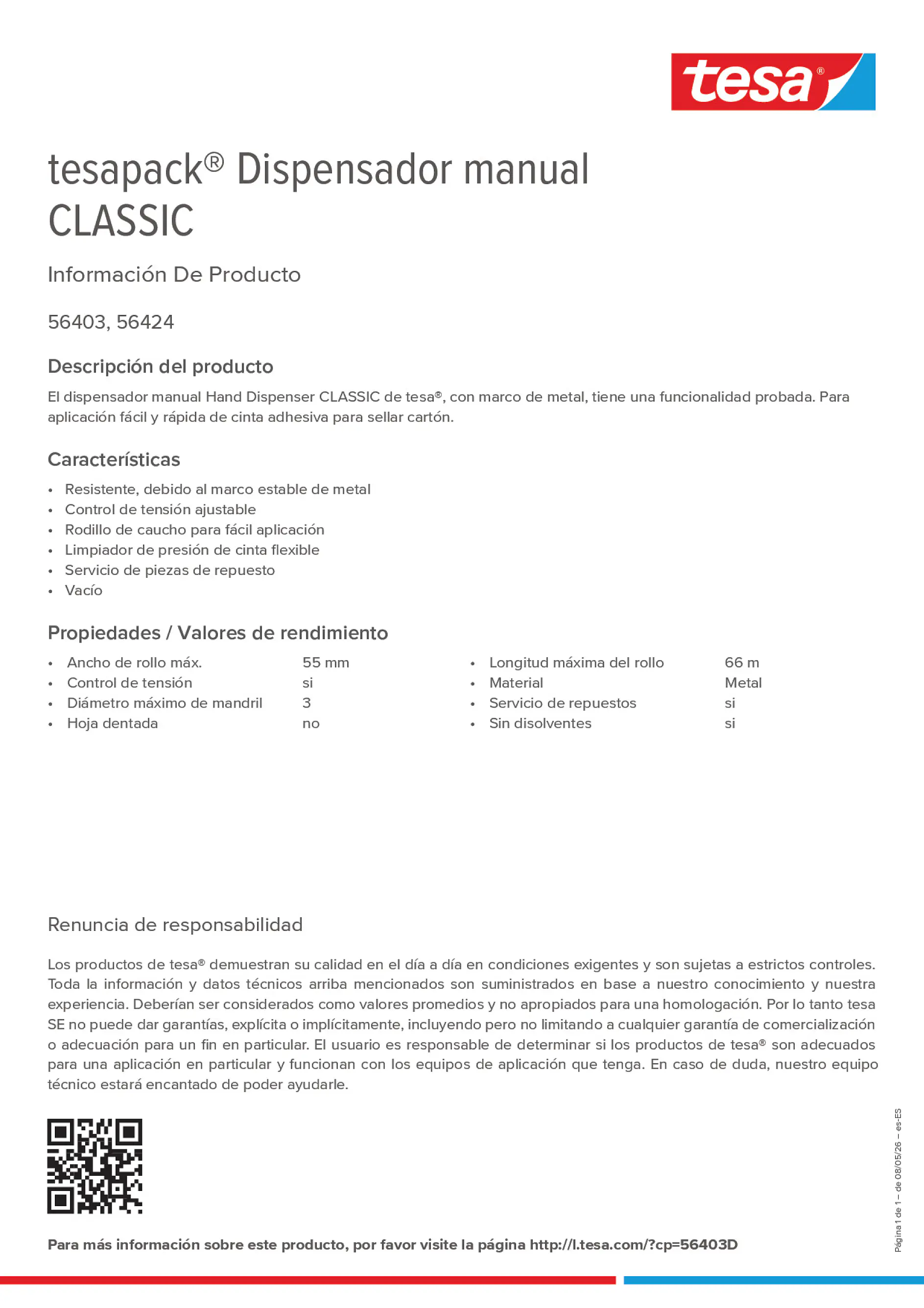 Product information_tesapack® 56403D_es-ES