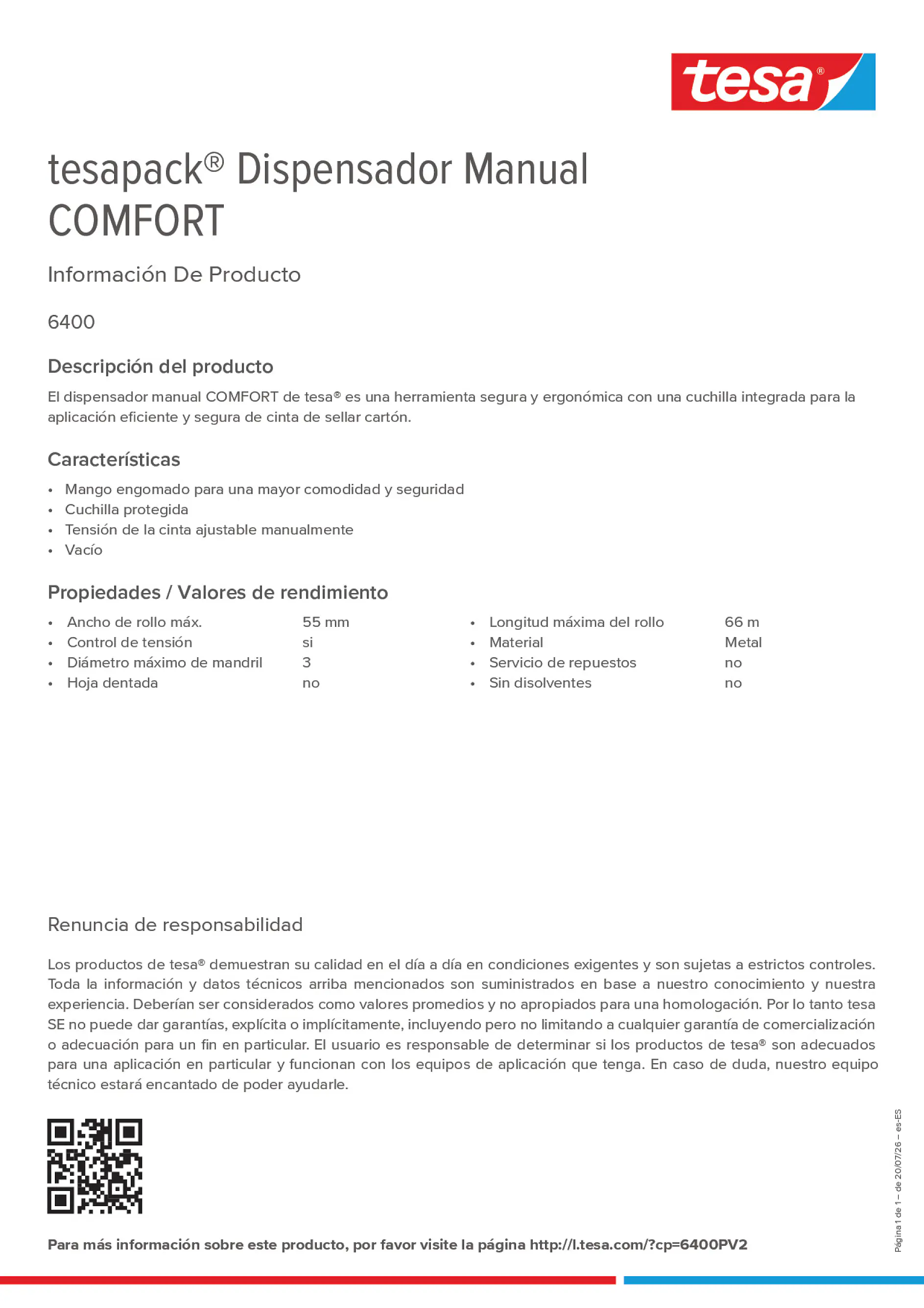 Product information_tesapack® 6400PV2_es-ES