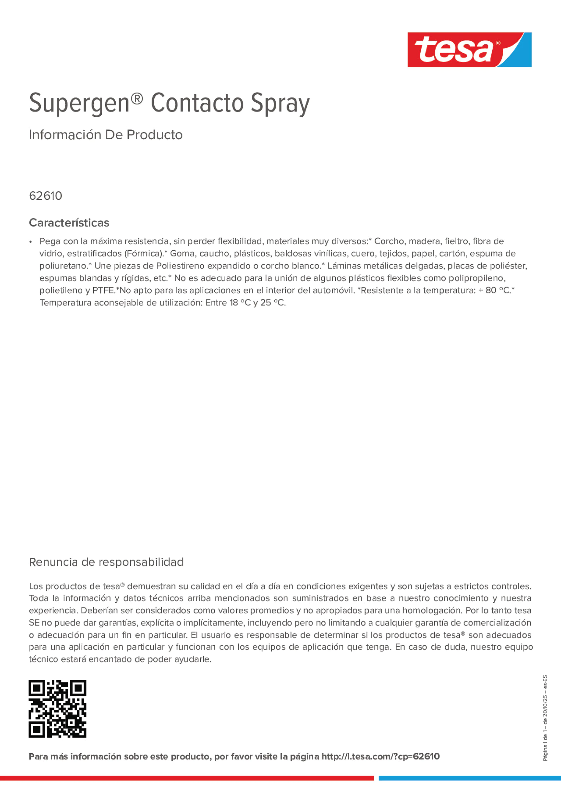 Product information_Supergen® 62610_es-ES