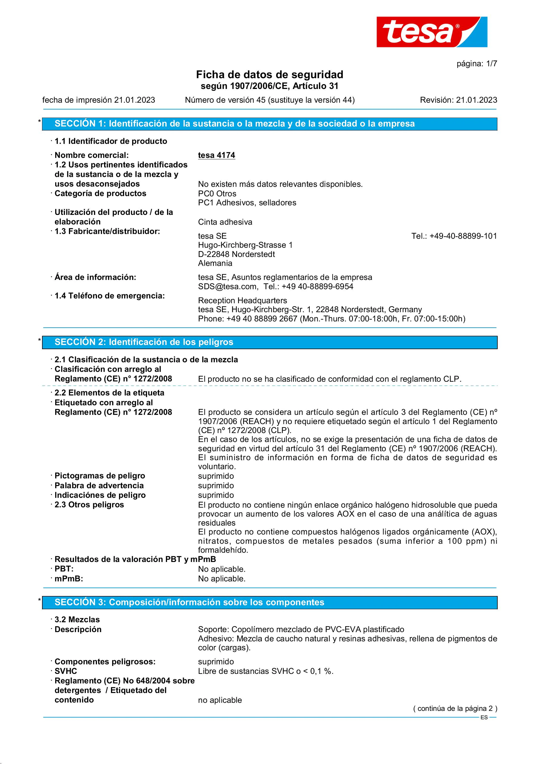 Safety data sheet_tesa® Roll Masker 4174_es-ES_v45