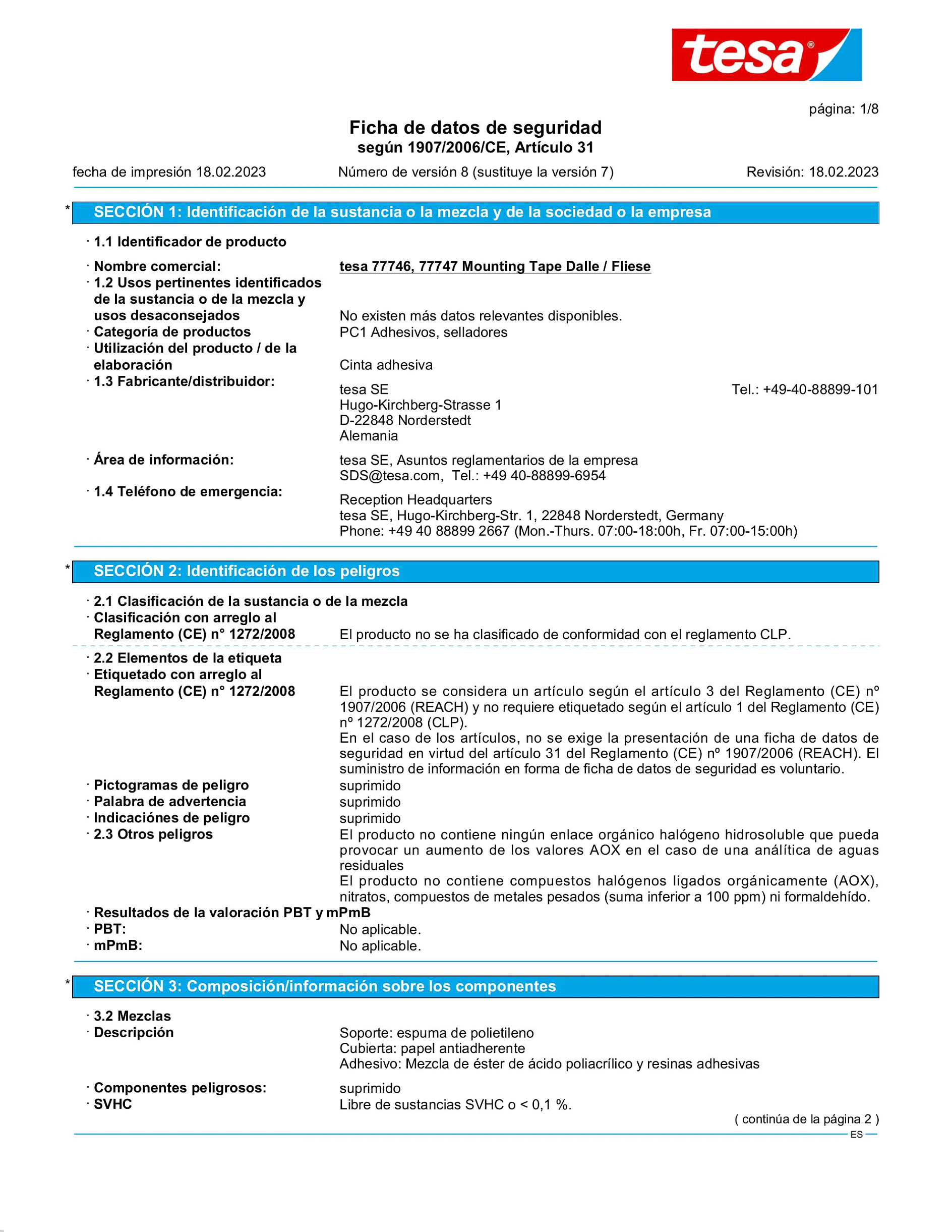 Safety data sheet_tesa® 77746_es-ES_v8