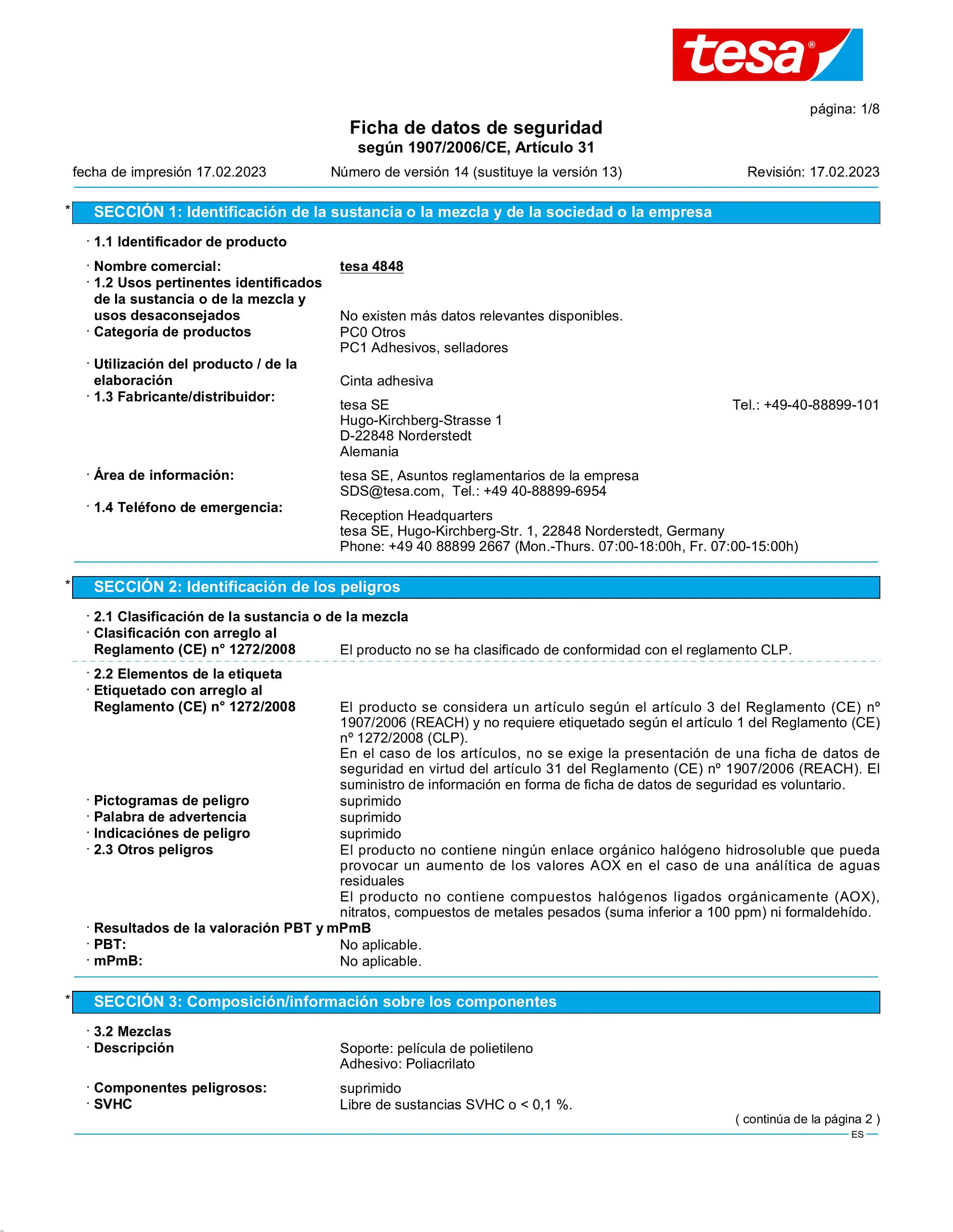 Safety data sheet_tesa® 04848_es-ES_v14