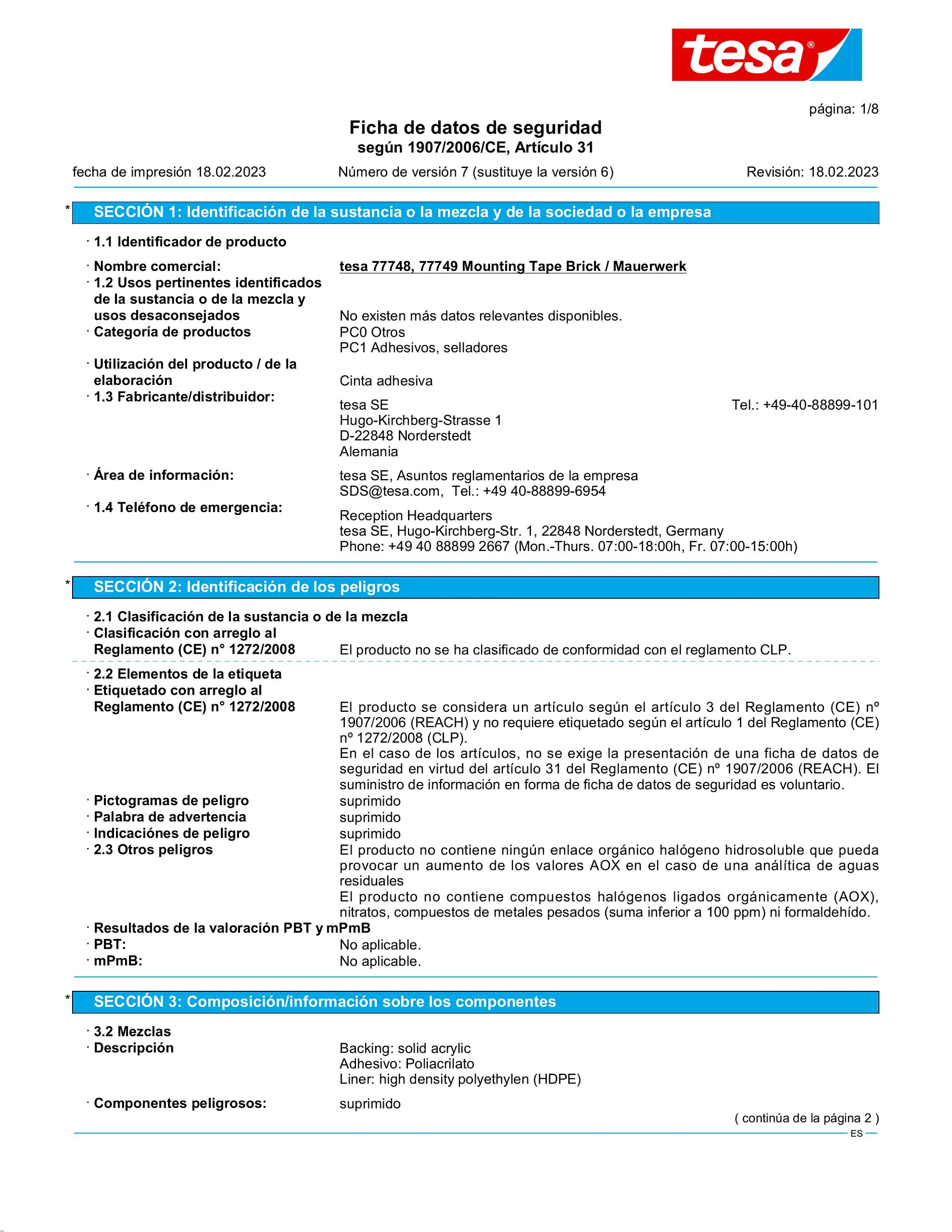 Safety data sheet_tesa® 77748_es-ES_v7