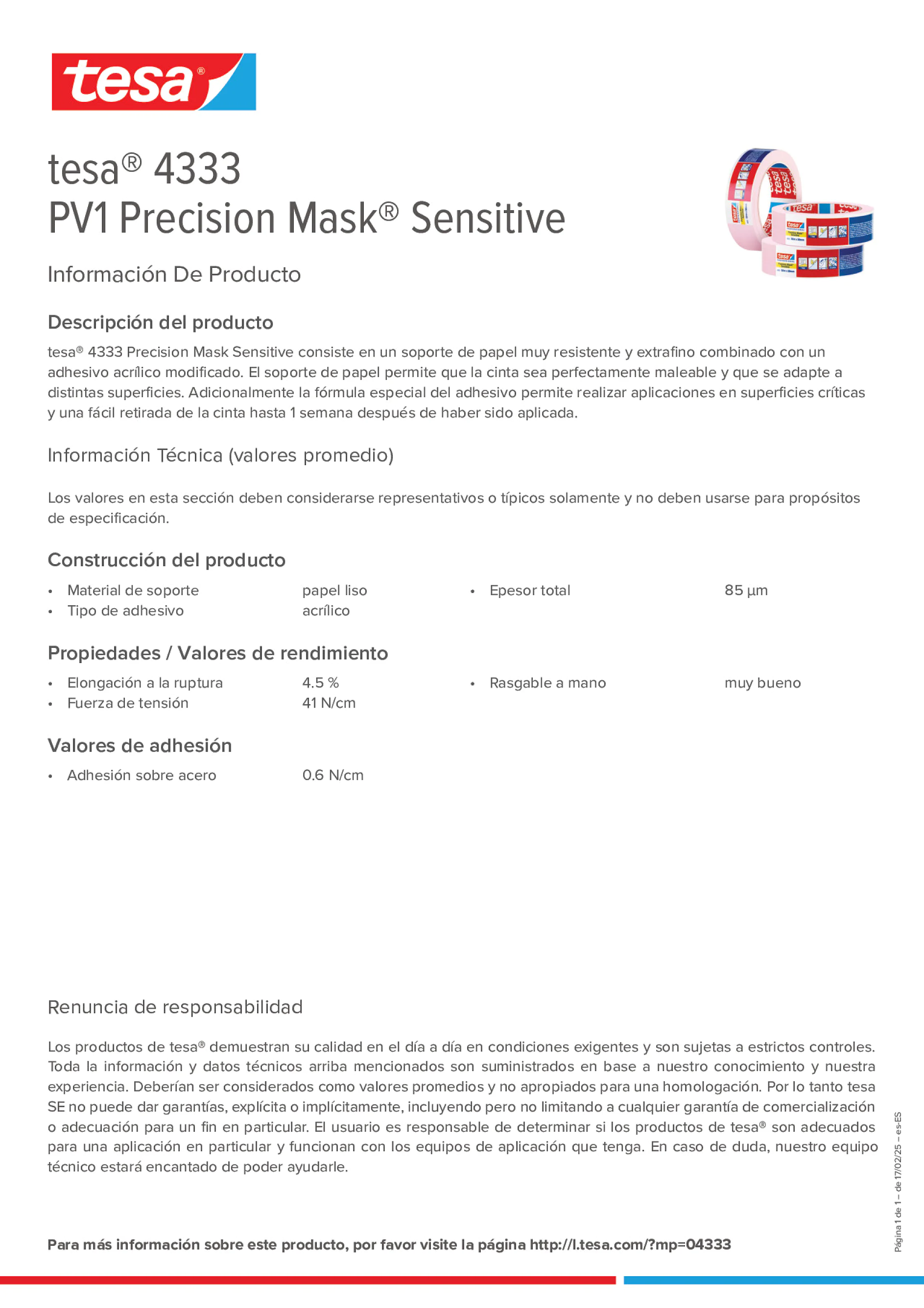 Product information_tesa® 04333_es-ES