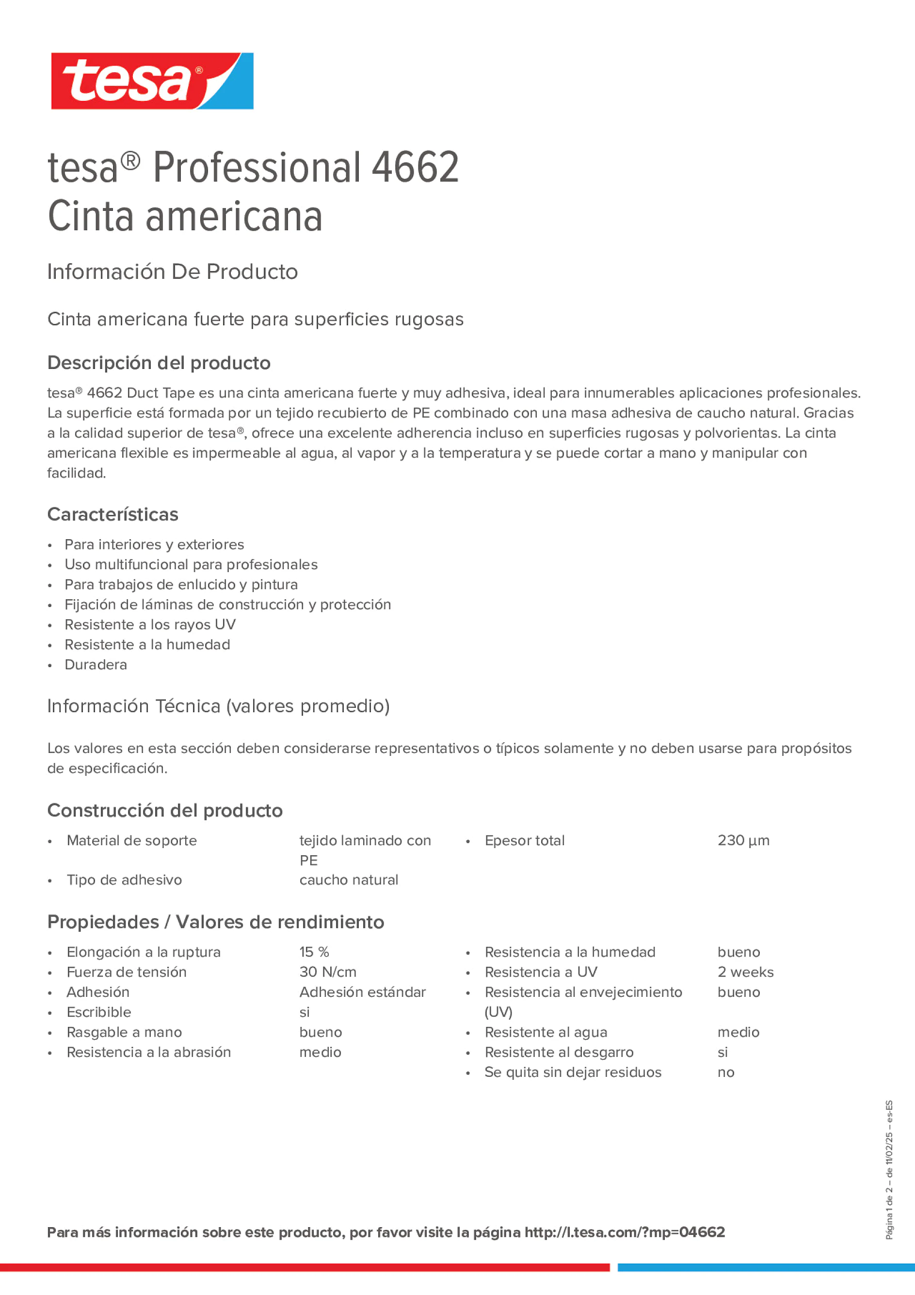 Product information_tesa® Professional 04662_es-ES