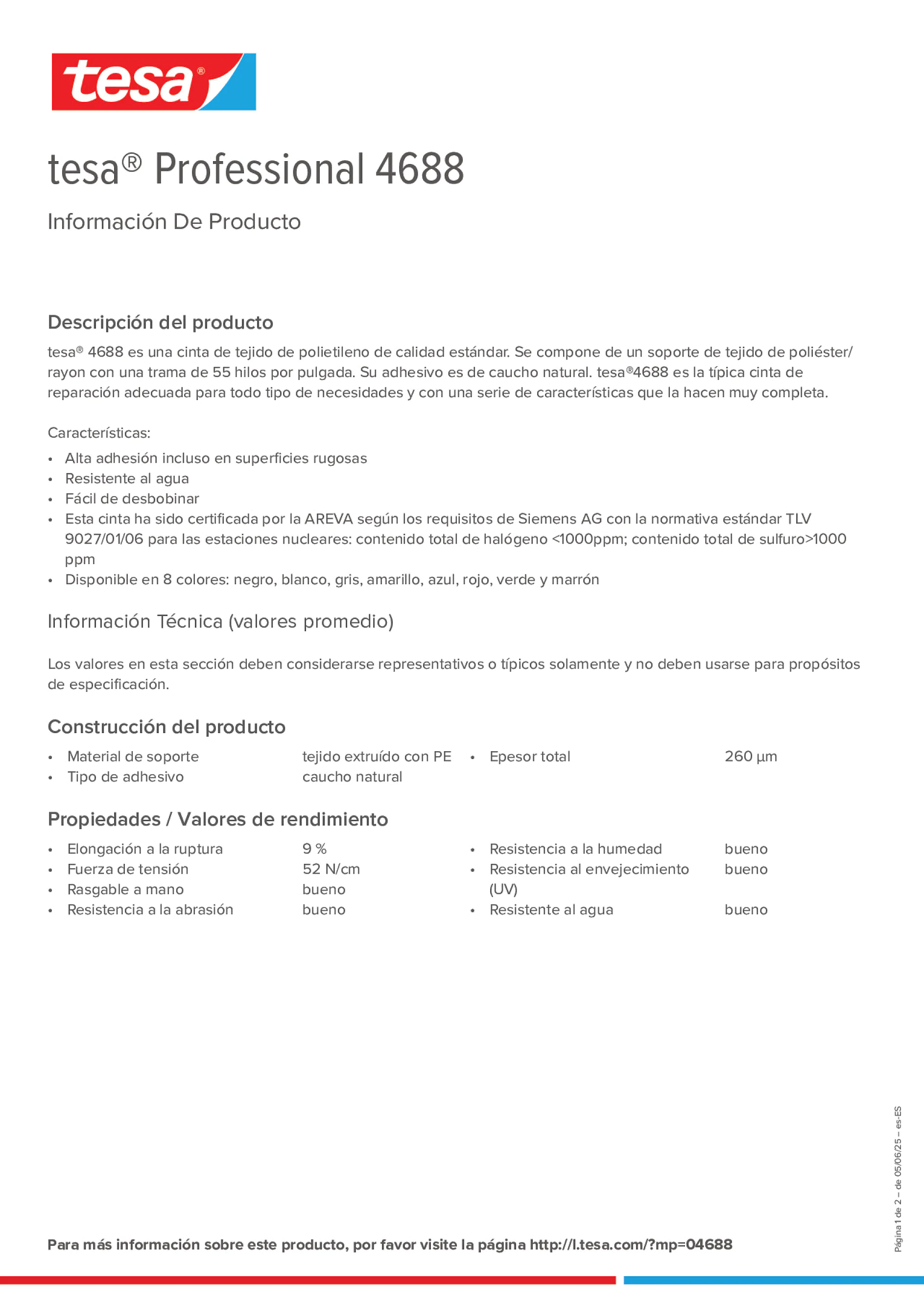 Product information_tesa® Professional 04688_es-ES
