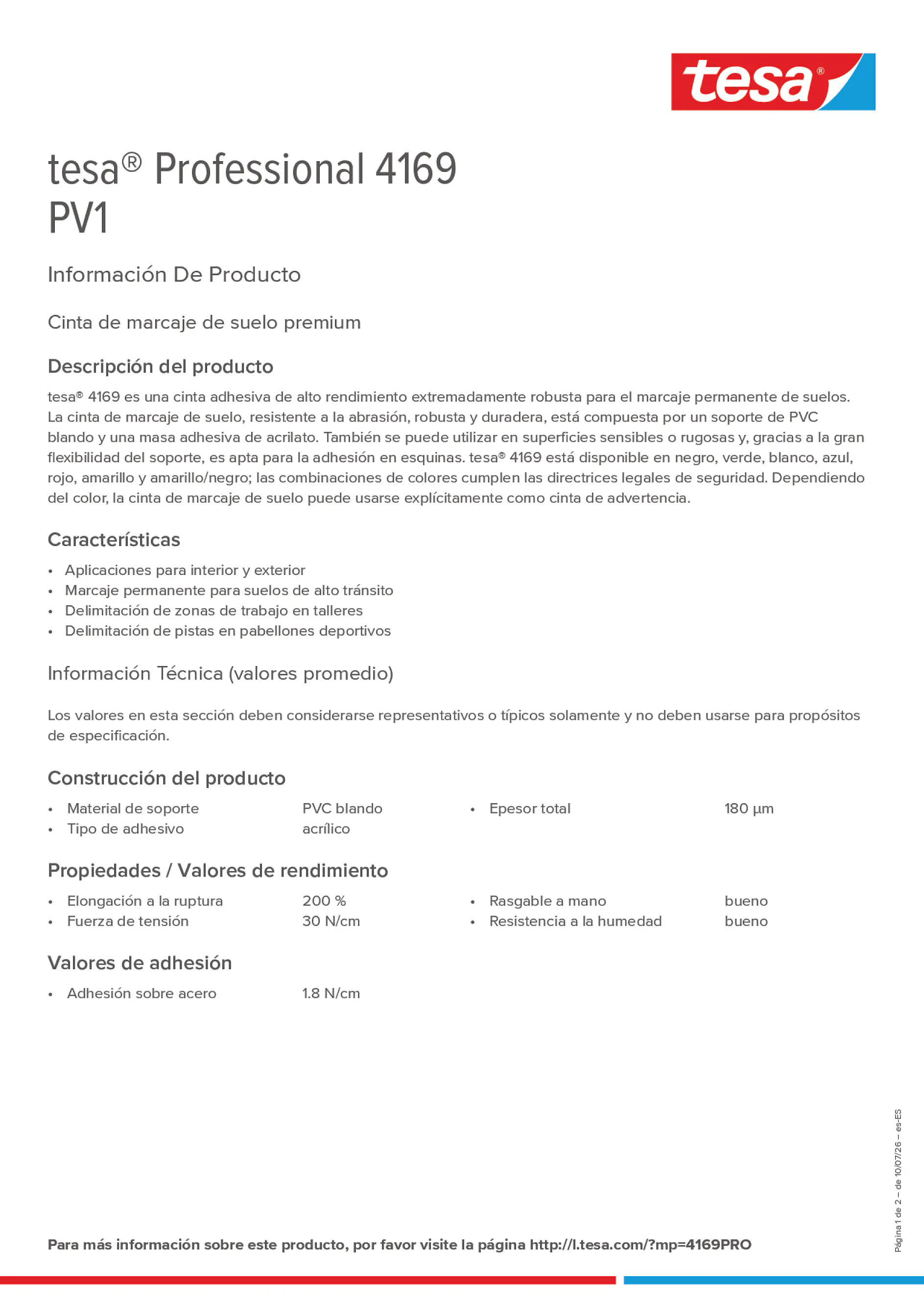 Product information_tesa® Professional 04169_es-ES