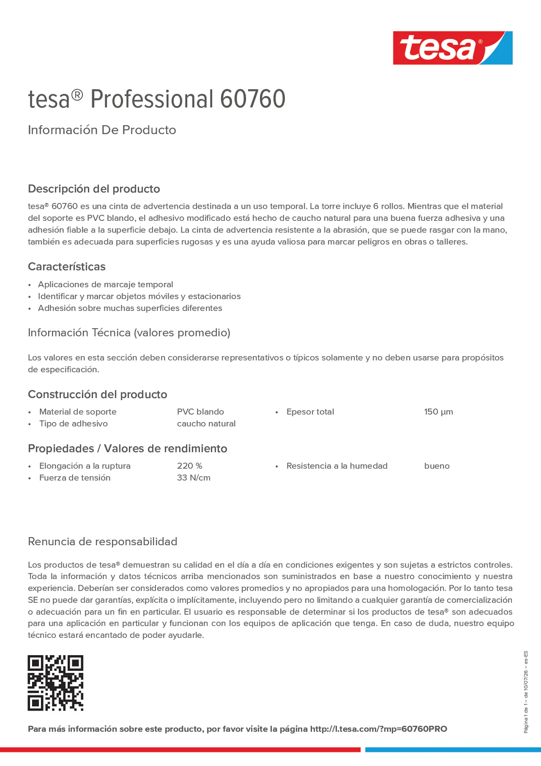 Product information_tesa® Professional 60760_es-ES
