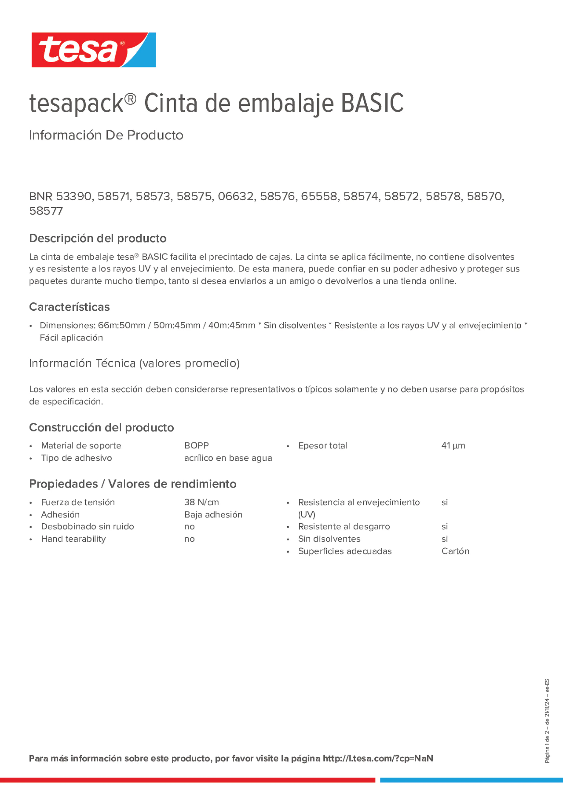 Product information_tesapack® 58572_es-ES