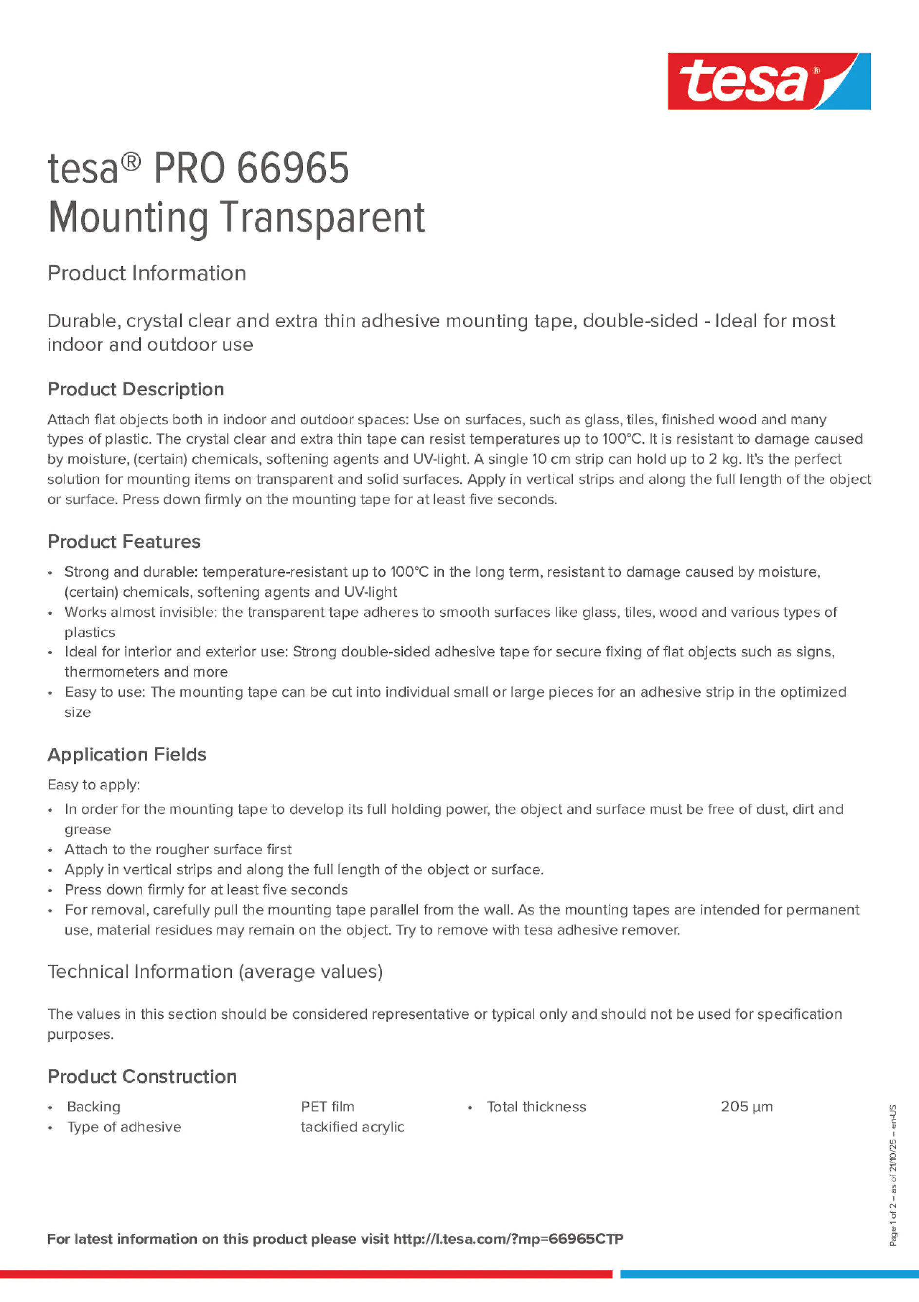 Product information_tesa® PRO 66965_en
