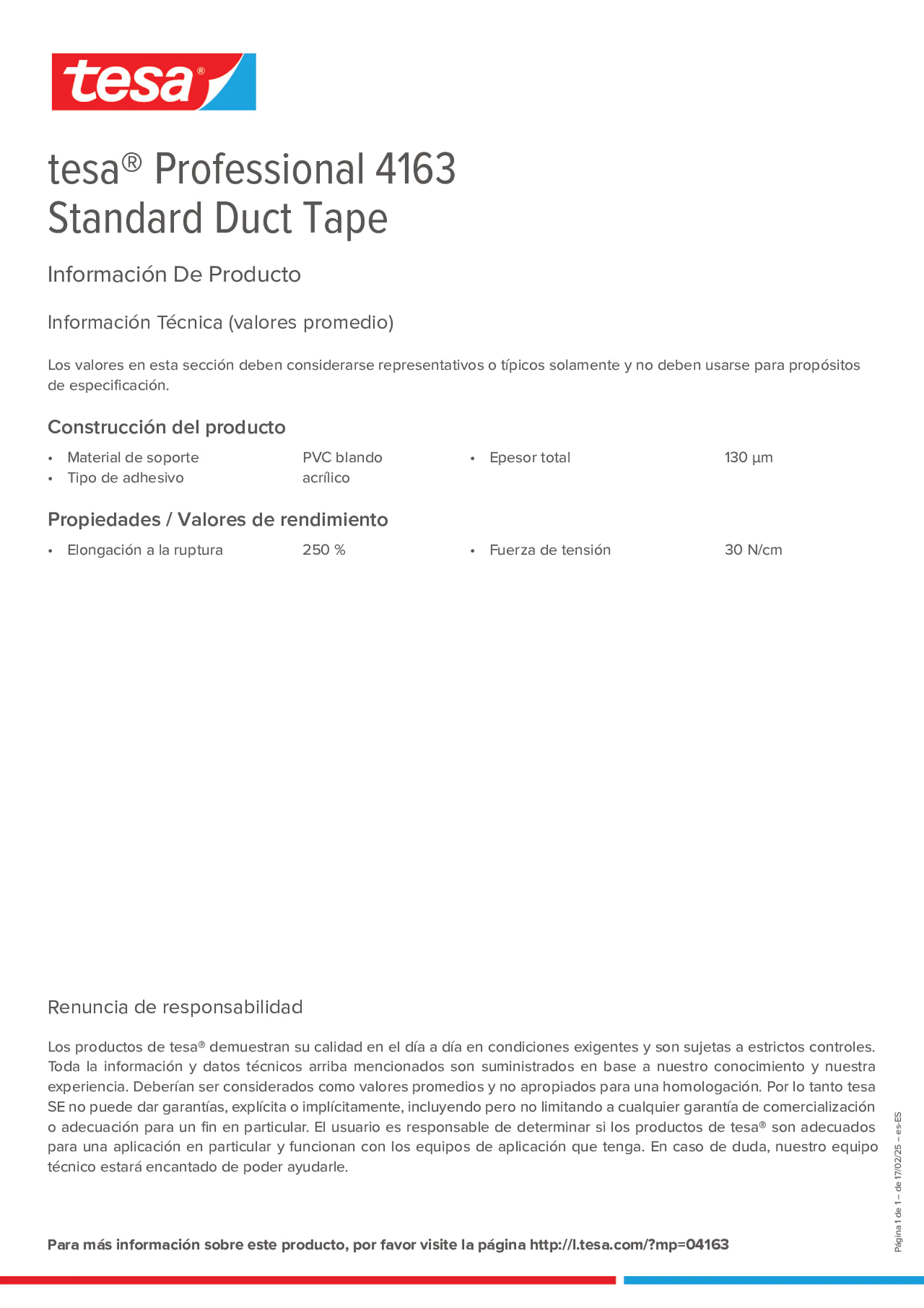 Product information_tesa® Professional 04163_es-ES