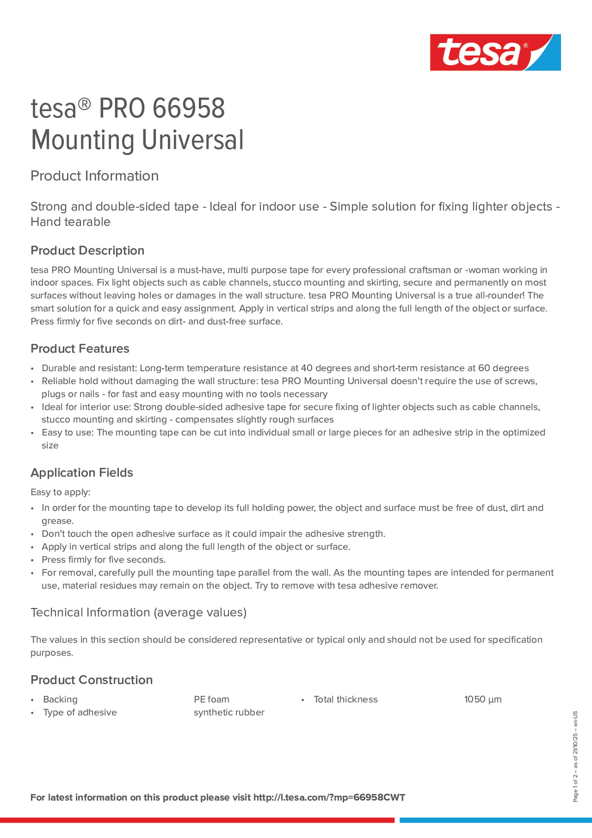 Product information_tesa® PRO 66958_en