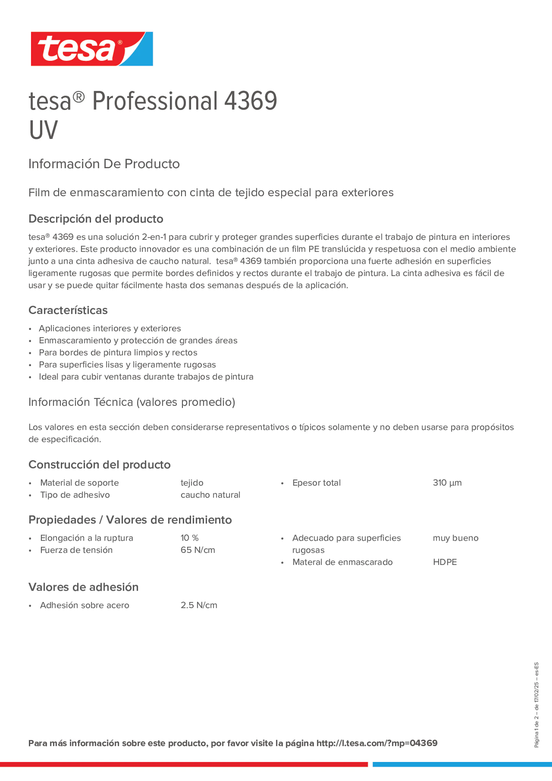 Product information_tesa® Professional 04369_es-ES