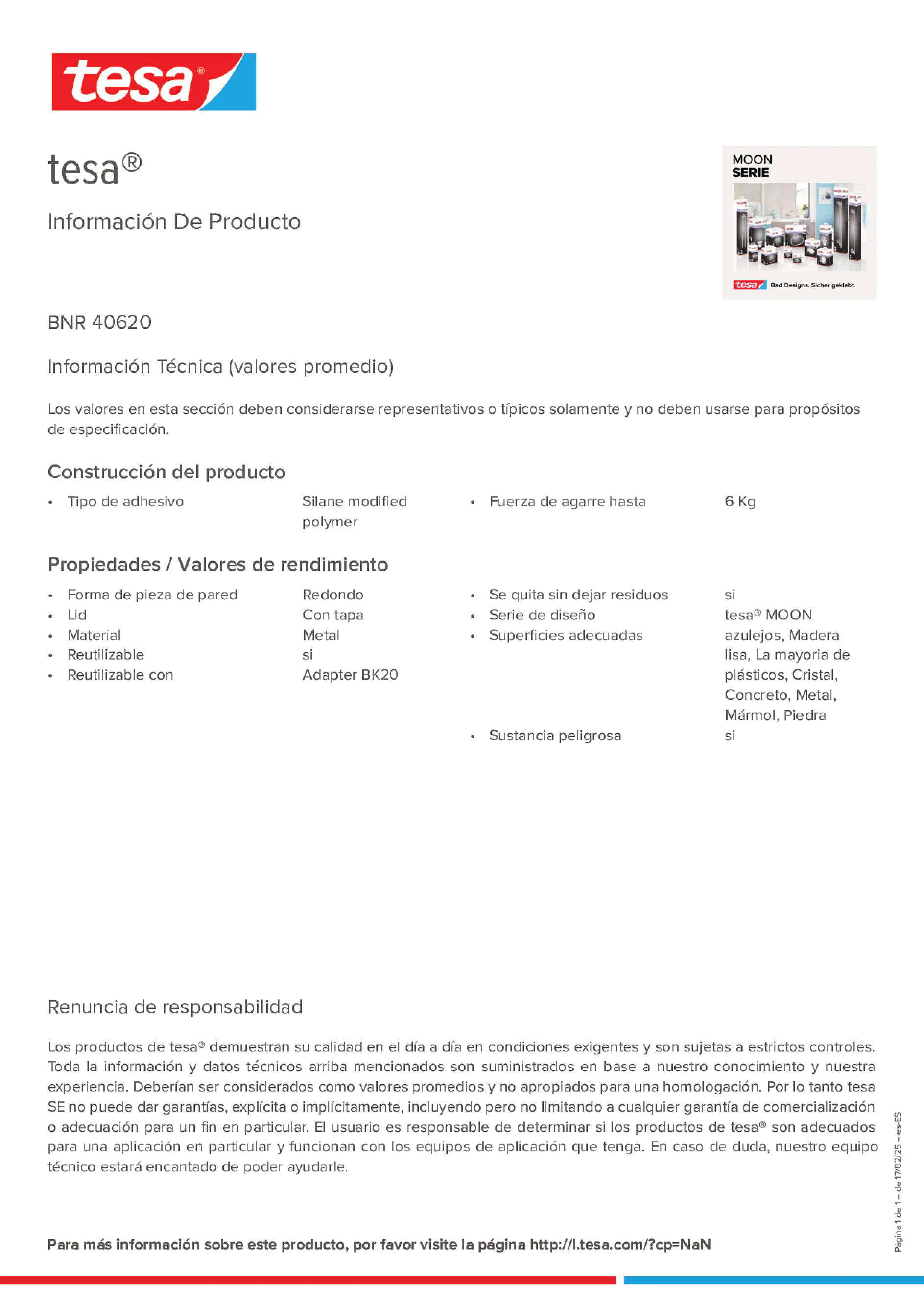 Product information_tesa® 40620_es-ES