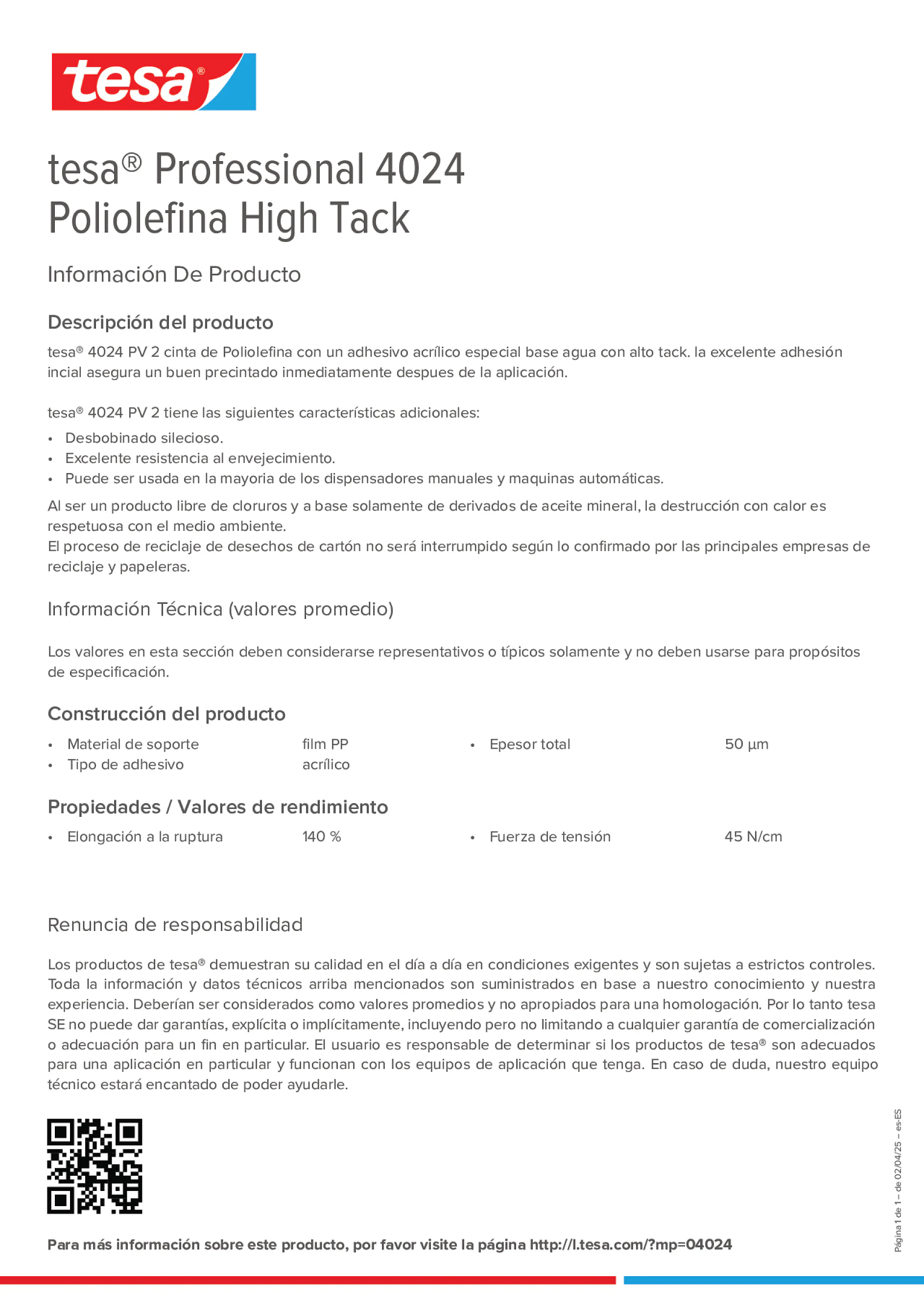 Product information_tesa® Professional 04024_es-ES
