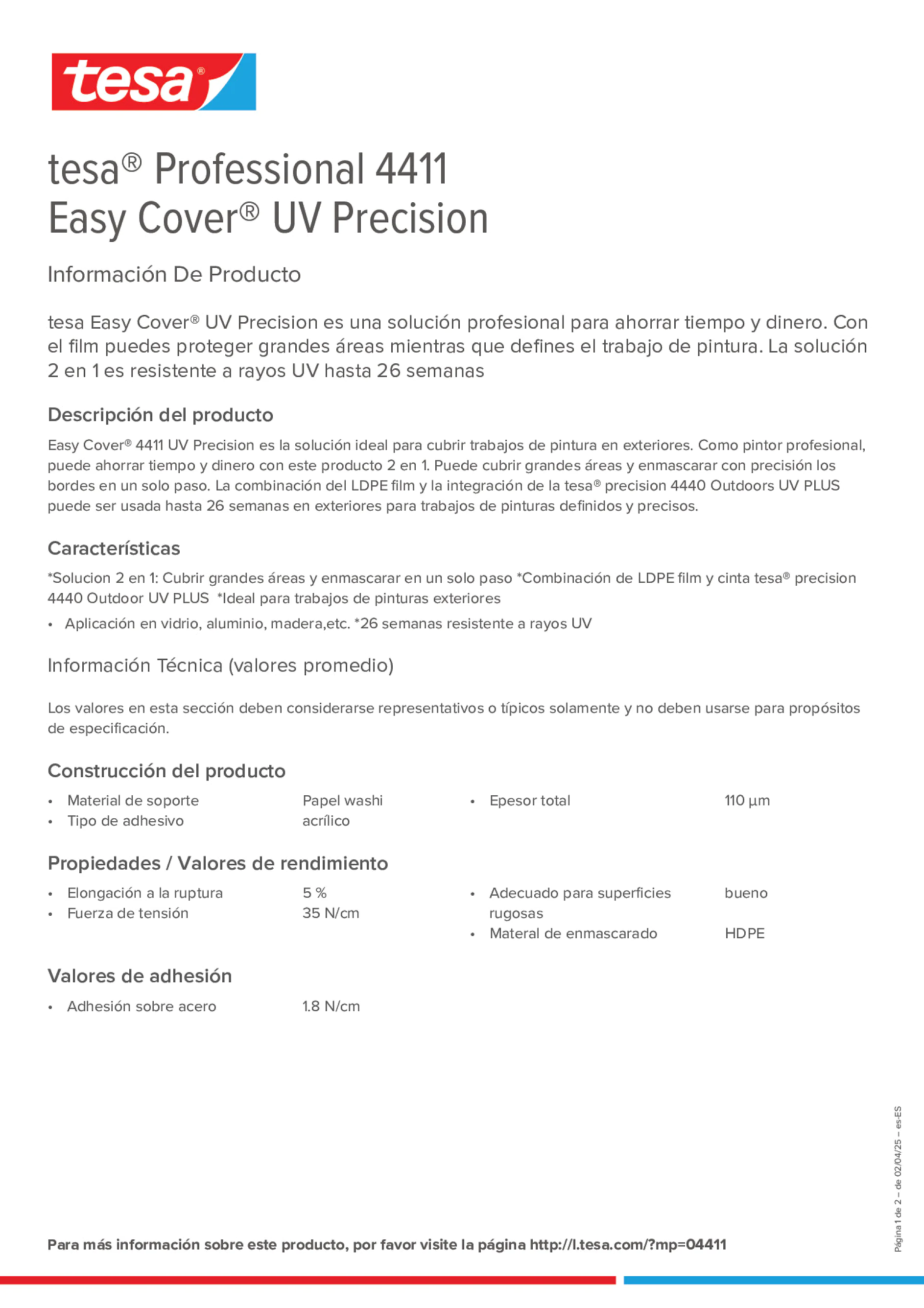 Product information_tesa® Professional 04411_es-ES