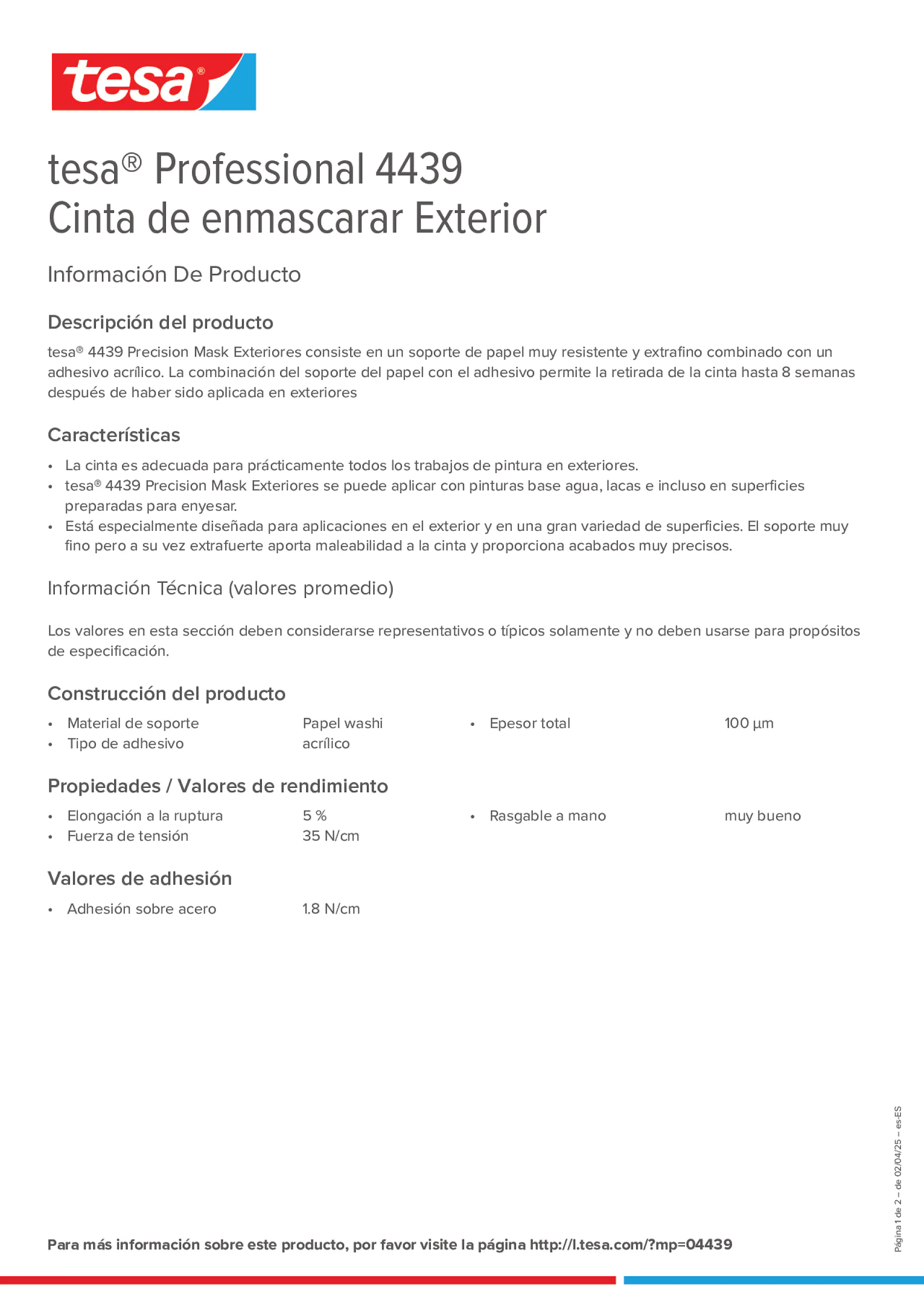 Product information_tesa® Professional 04439_es-ES