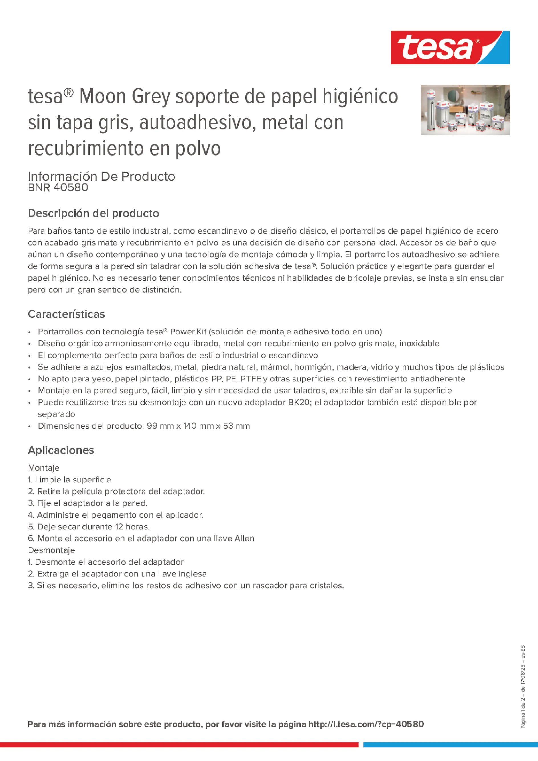 Product information_tesa® 40580_es-ES
