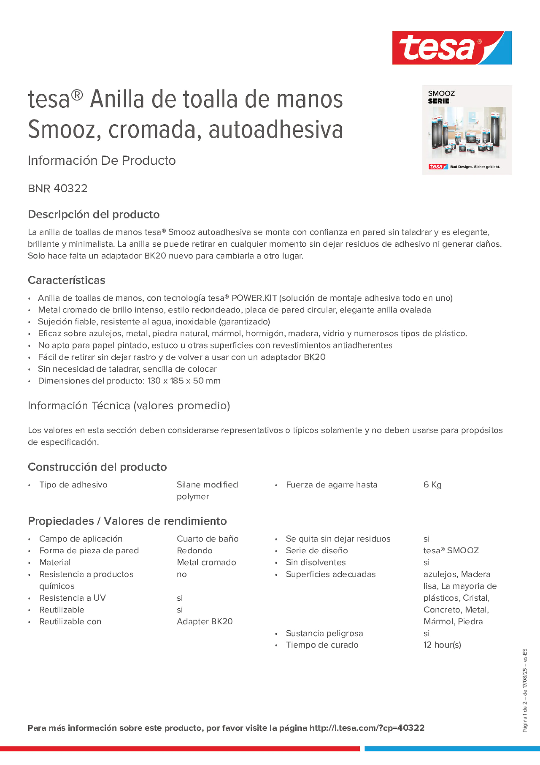 Product information_tesa® 40322_es-ES Product information_tesa® 40322_es-ES