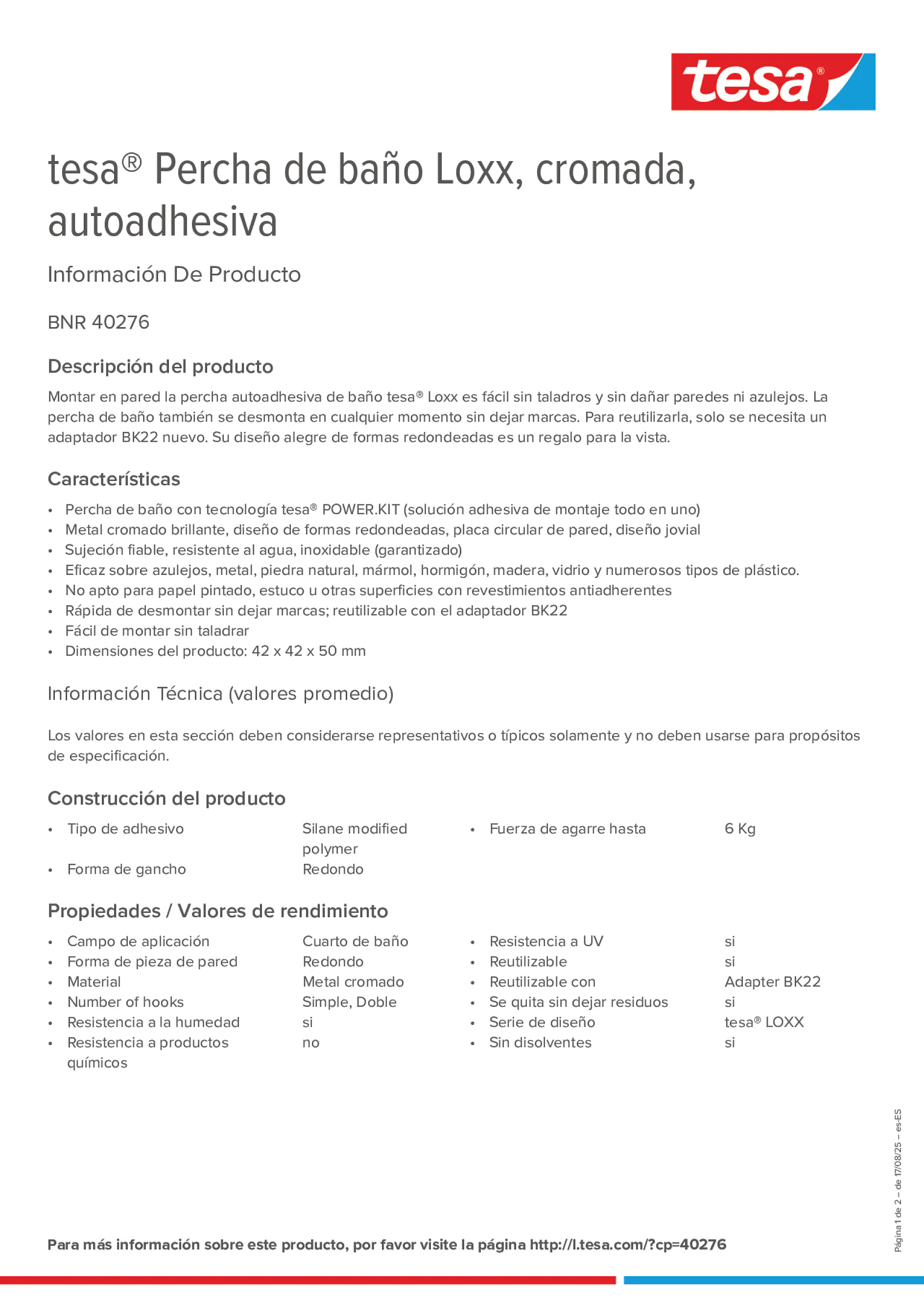Product information_tesa® 40276_es-ES
