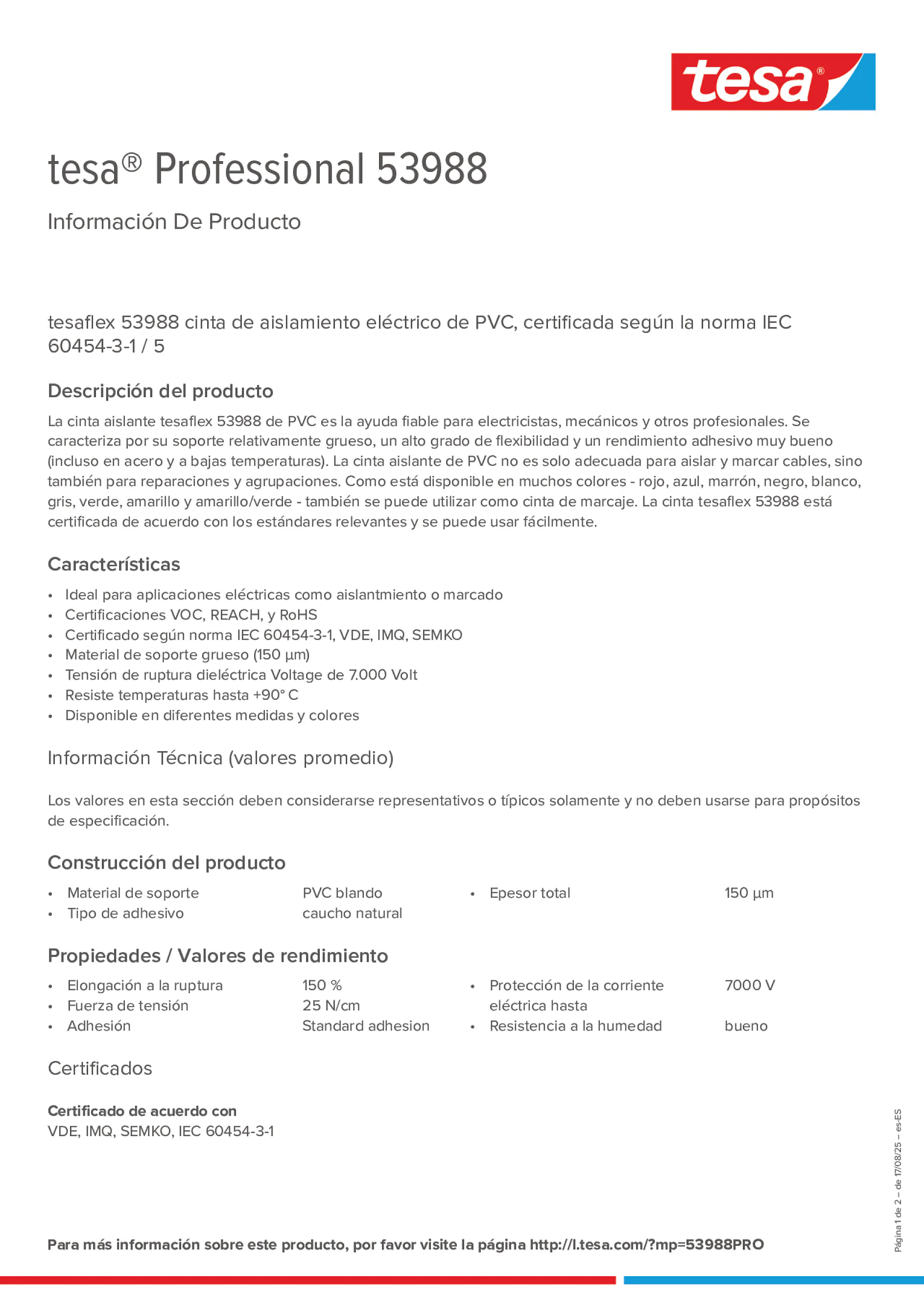 Product information_tesa® Professional 53988_es-ES