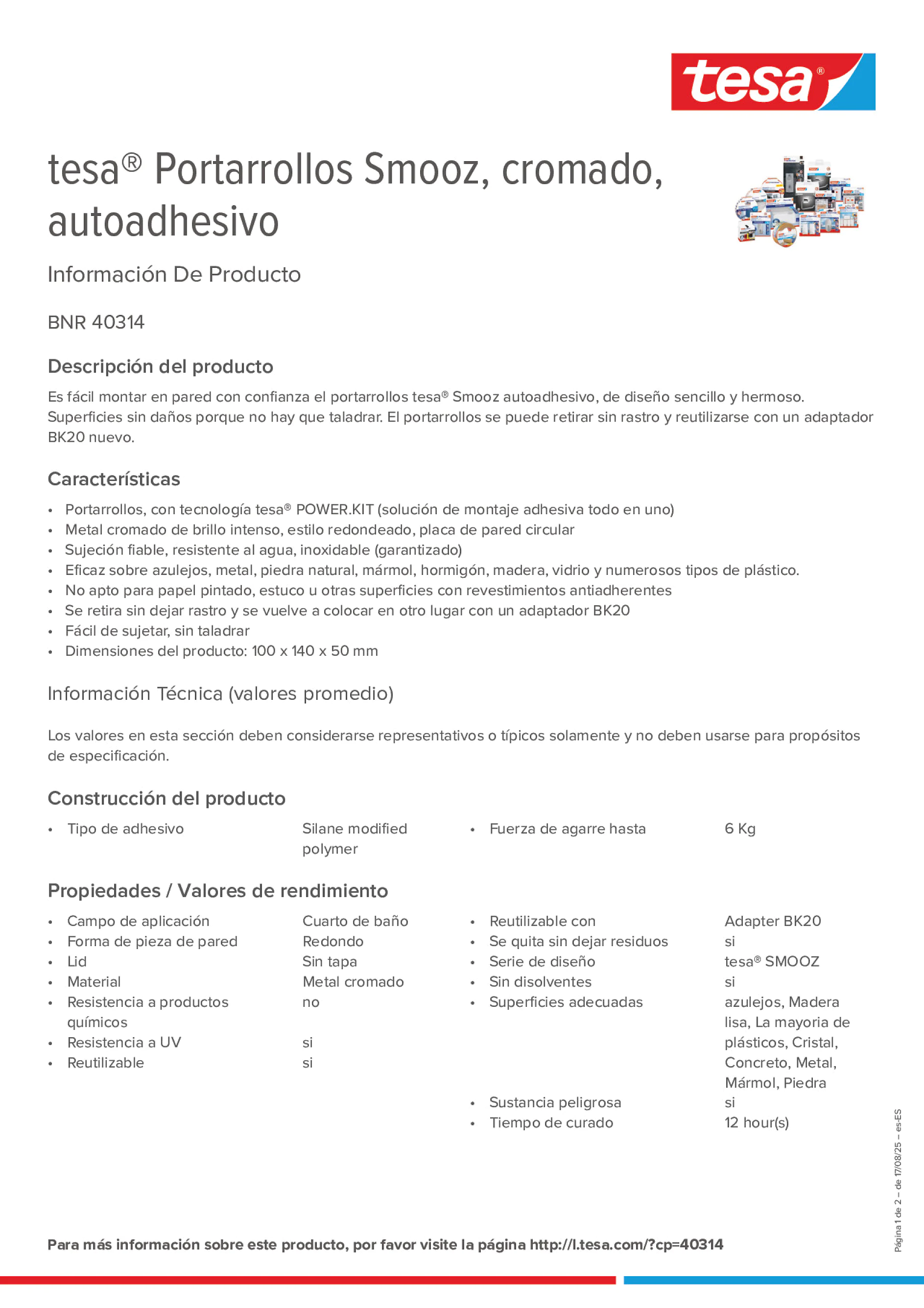 Product information_tesa® 40314_es-ES