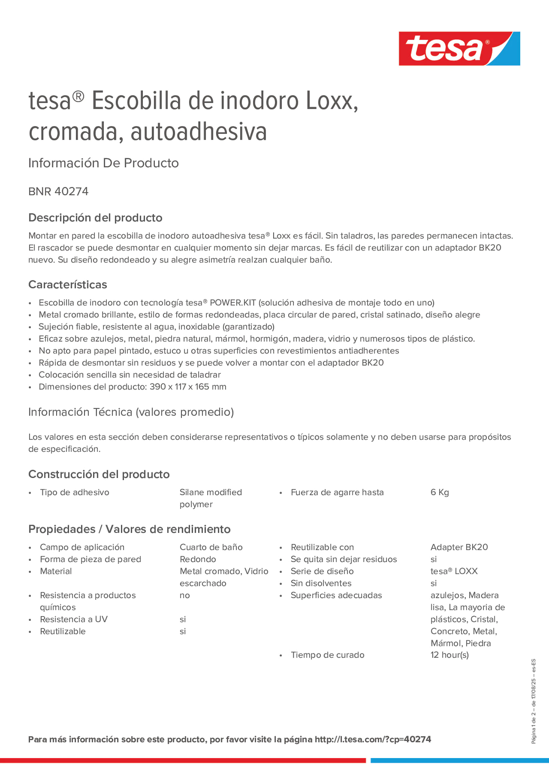 Product information_tesa® 40274_es-ES Product information_tesa® 40274_es-ES