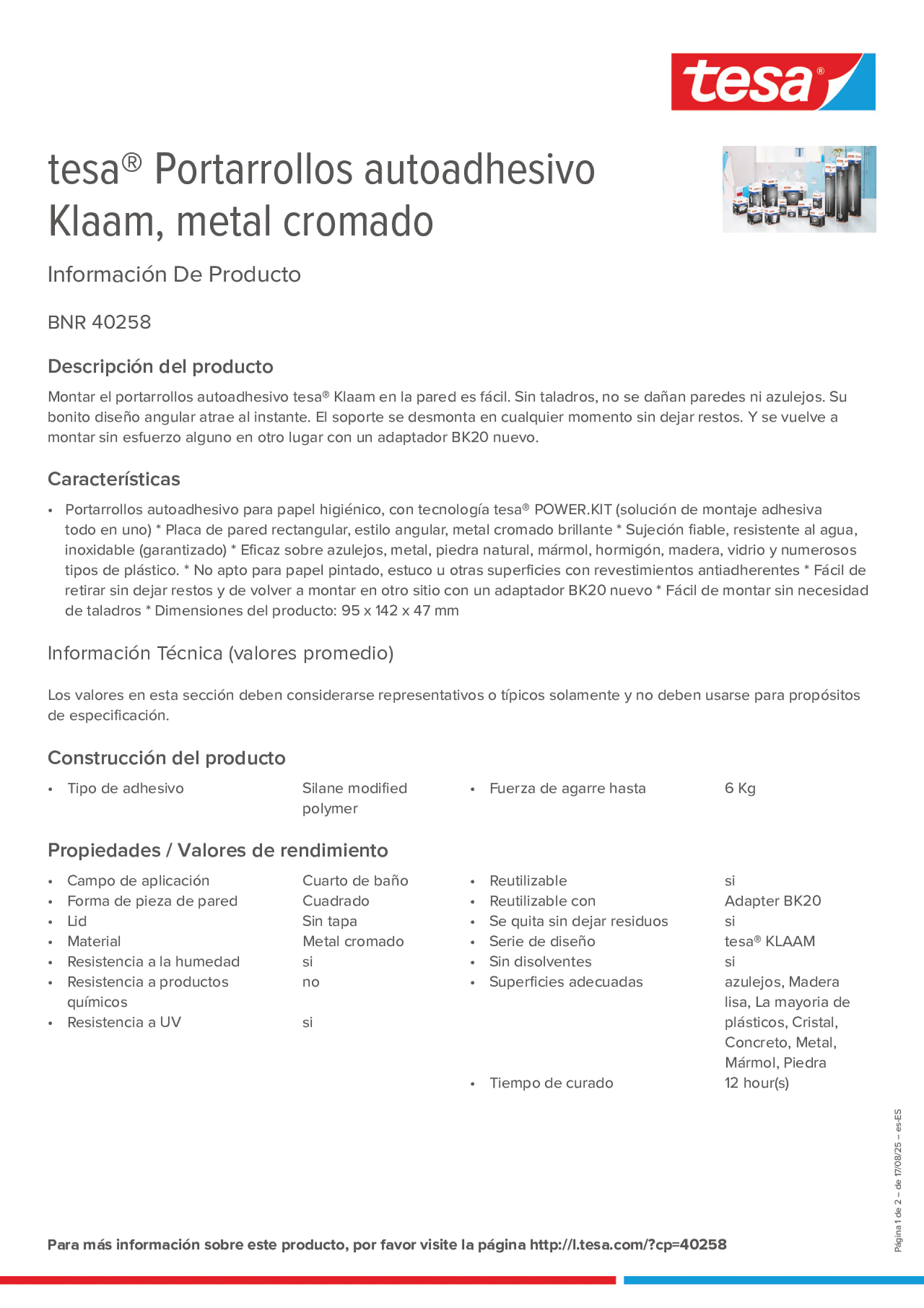 Product information_tesa® 40258_es-ES