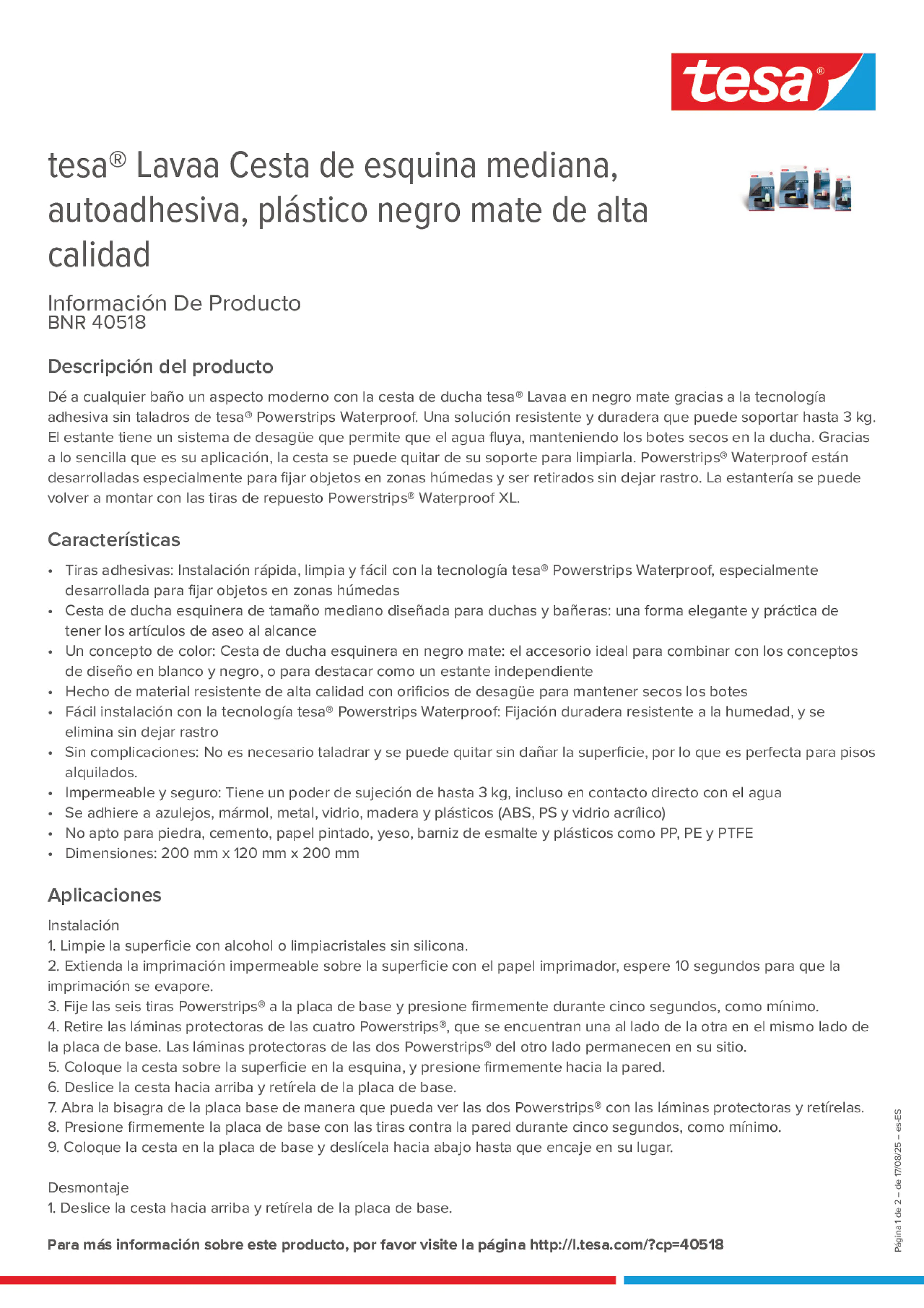 Product information_tesa® 40518_es-ES