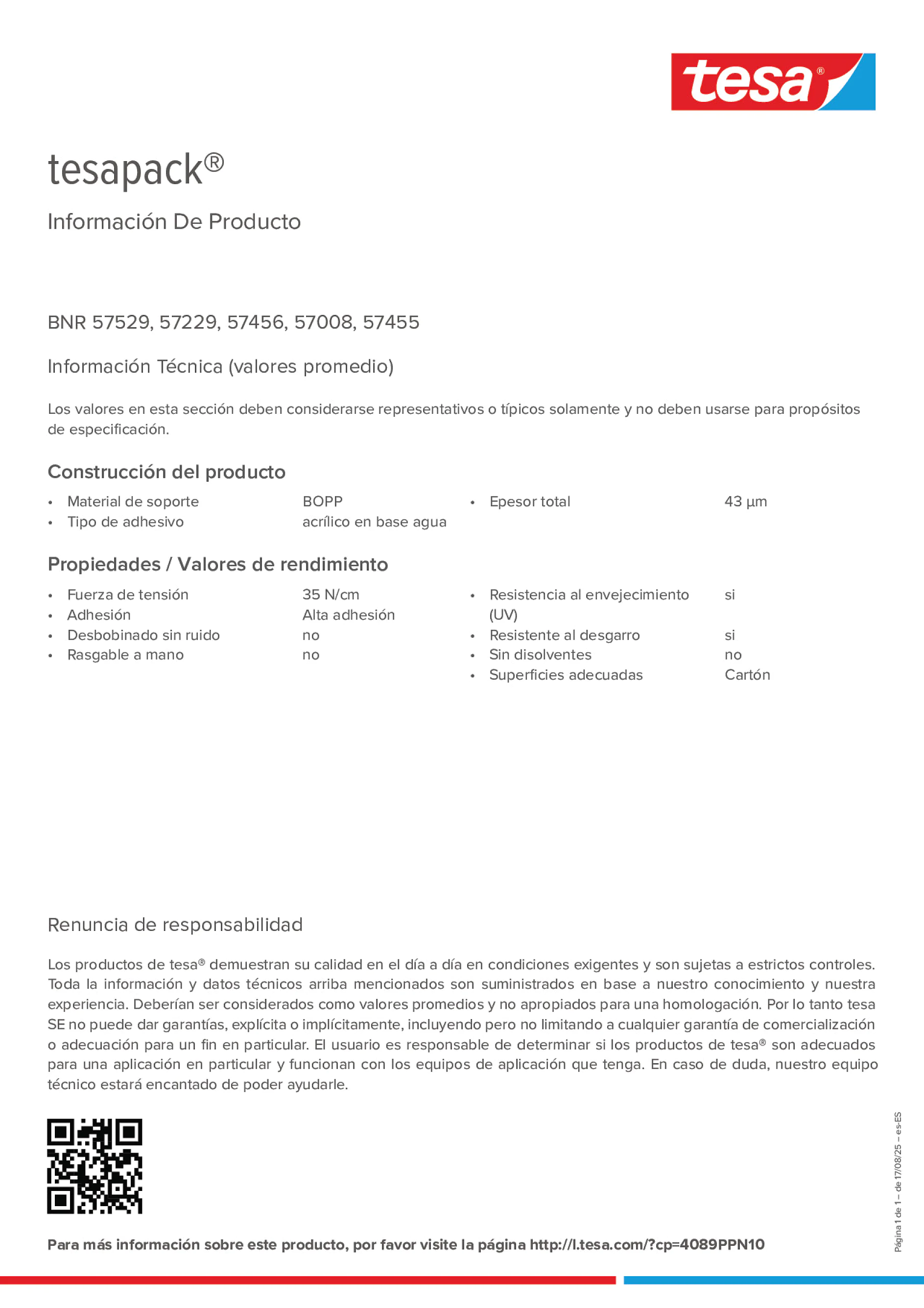 Product information_tesapack® 57456_es-ES