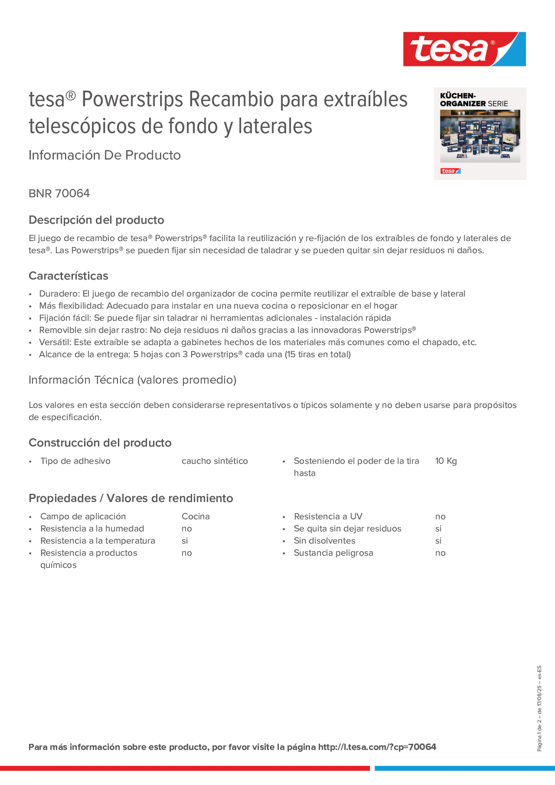 Product information_tesa® Powerstrips 70064_es-ES