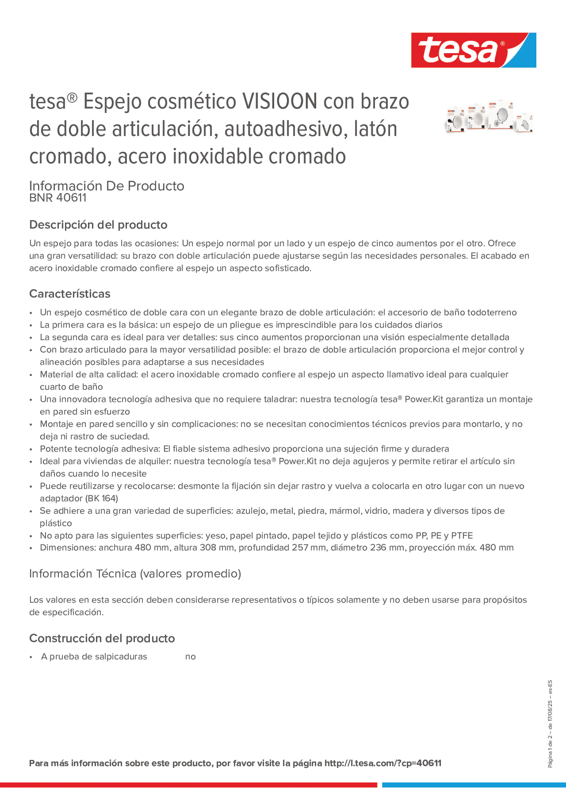 Product information_tesa® 40611_es-ES