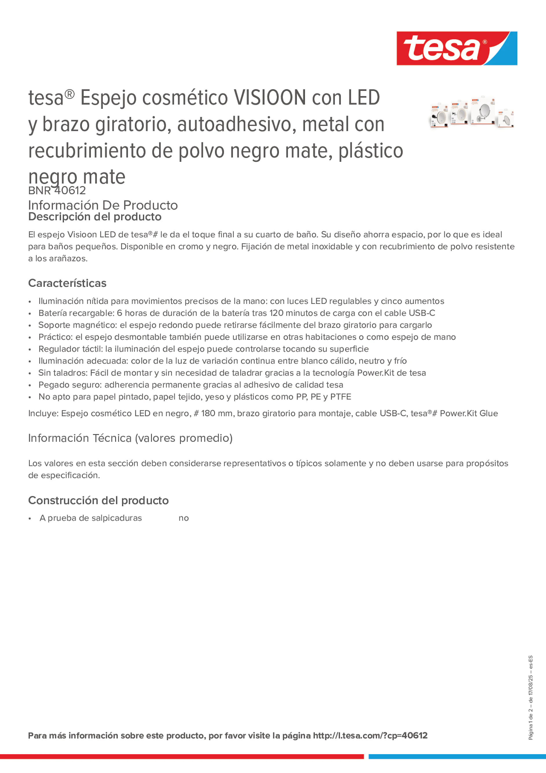 Product information_tesa® 40612_es-ES
