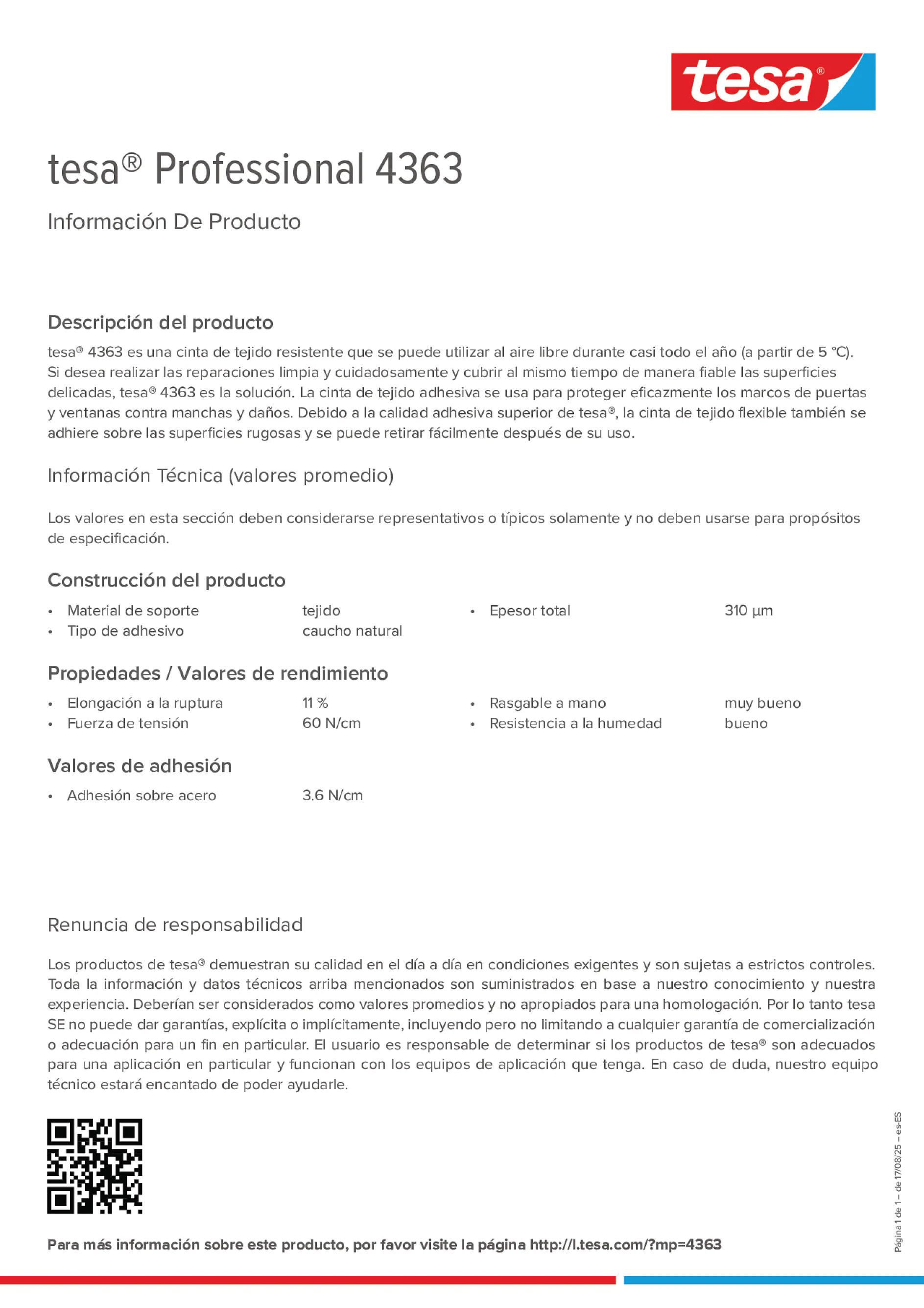 Product information_tesa® Professional 04363_es-ES