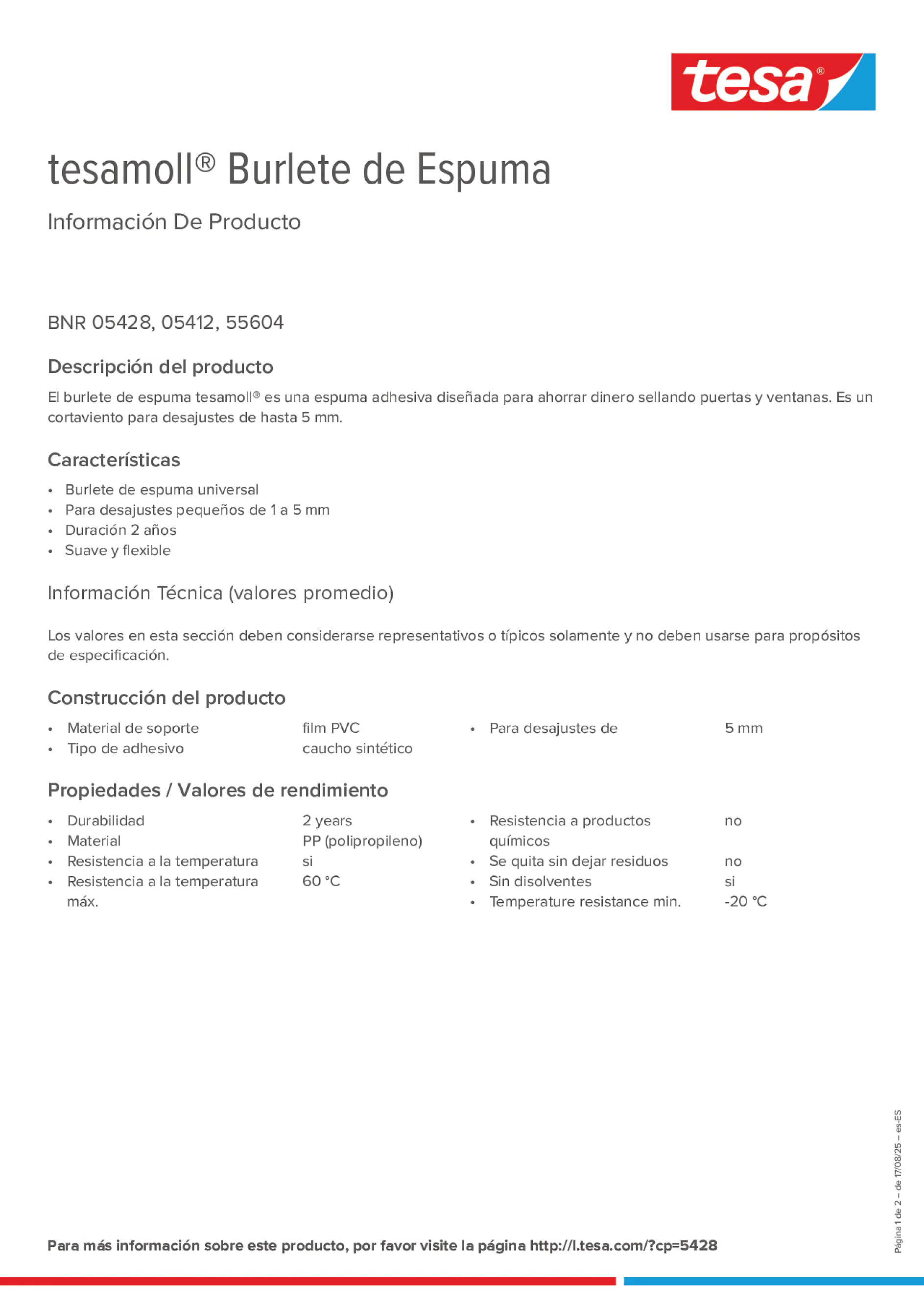 Product information_tesamoll® 55604_es-ES