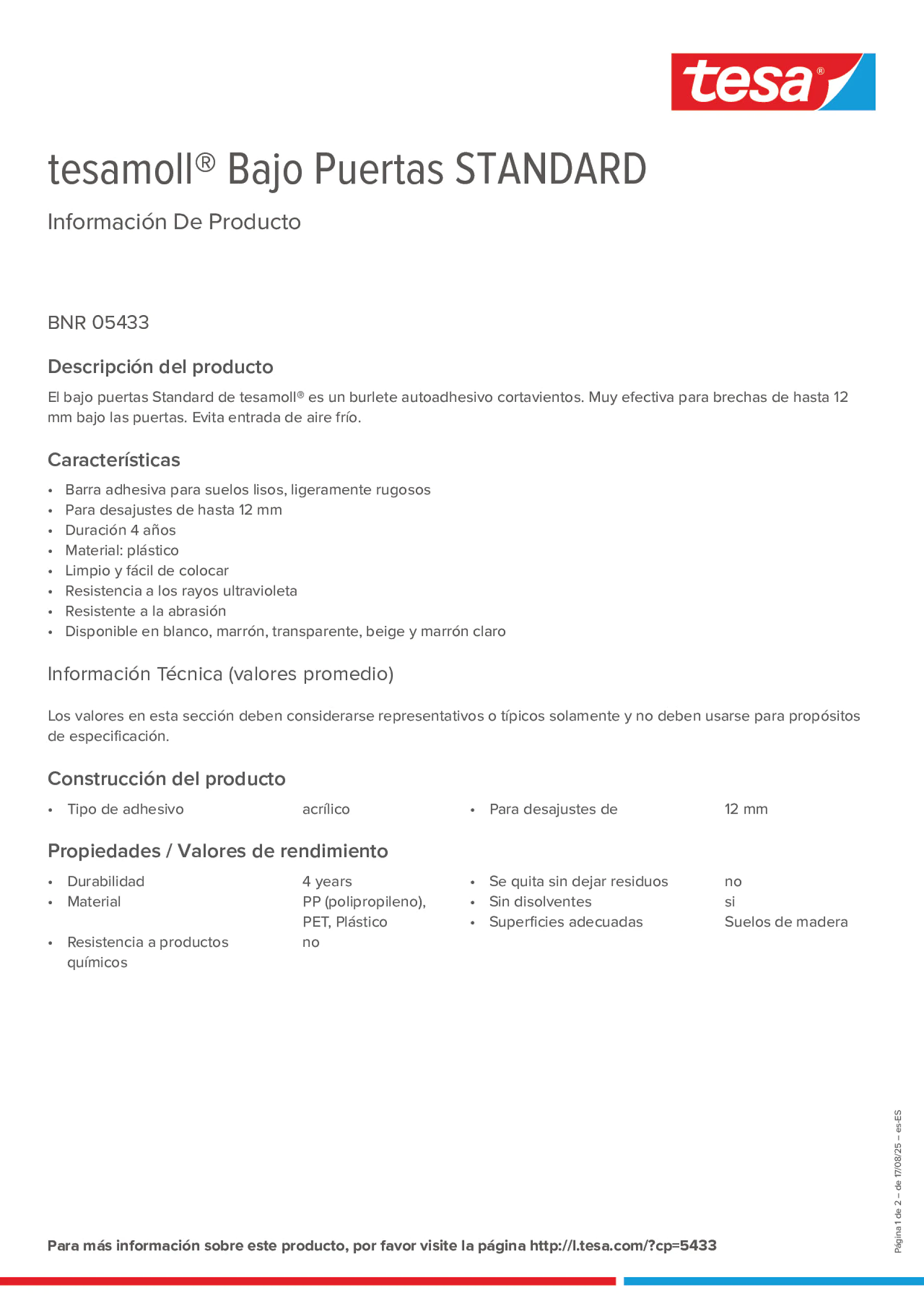 Product information_tesamoll® 05433_es-ES