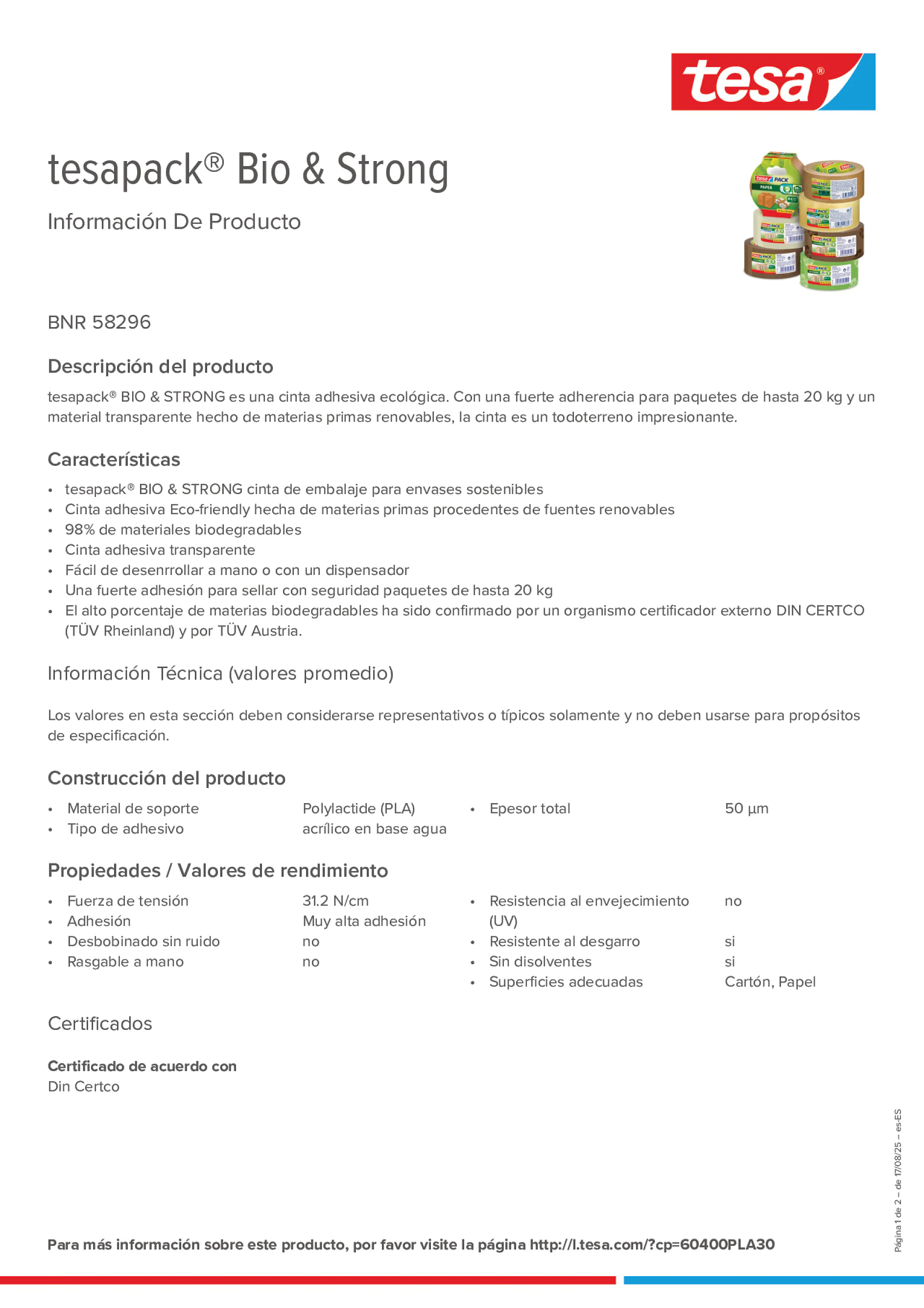 Product information_tesapack® 58296_es-ES