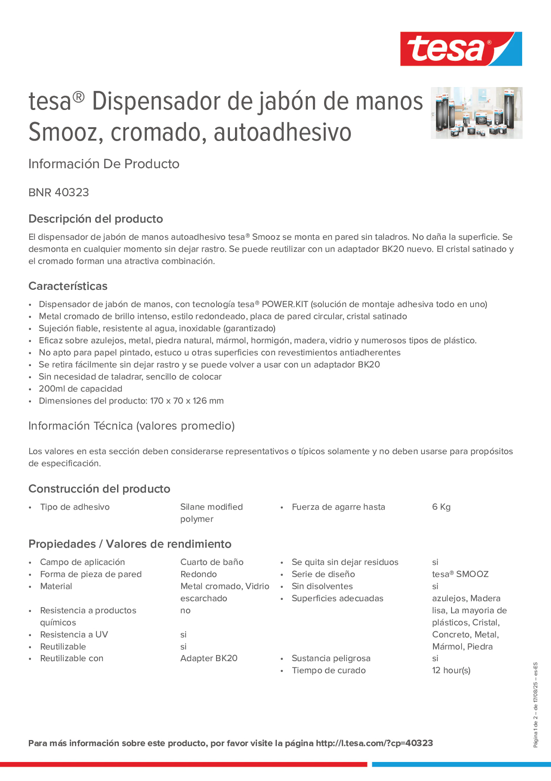 Product information_tesa® 40323_es-ES Product information_tesa® 40323_es-ES