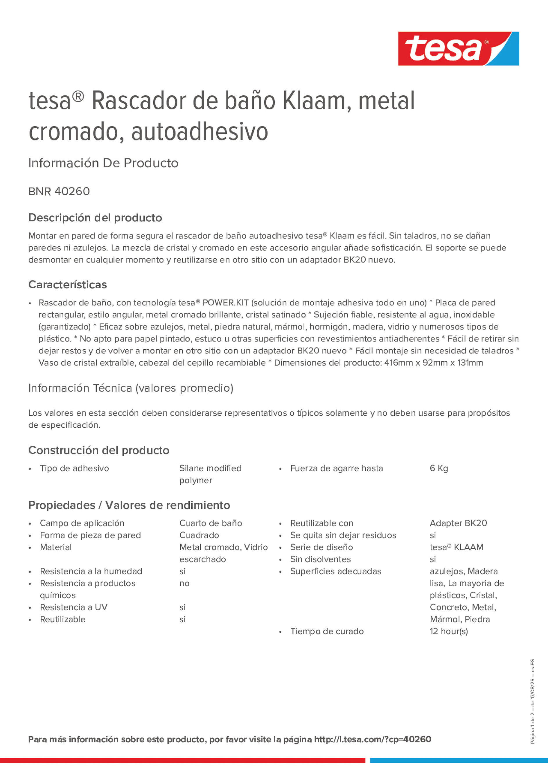Product information_tesa® 40260_es-ES
