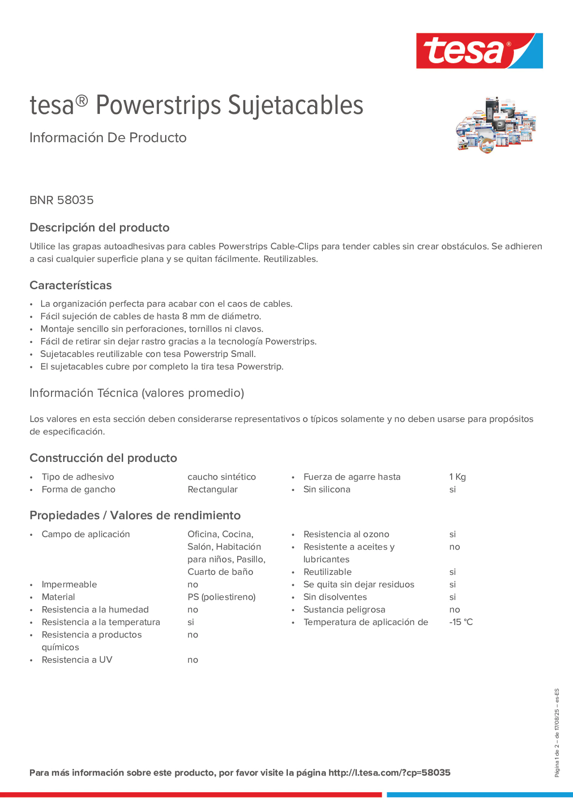 Product information_tesa® Powerstrips 58035_es-ES