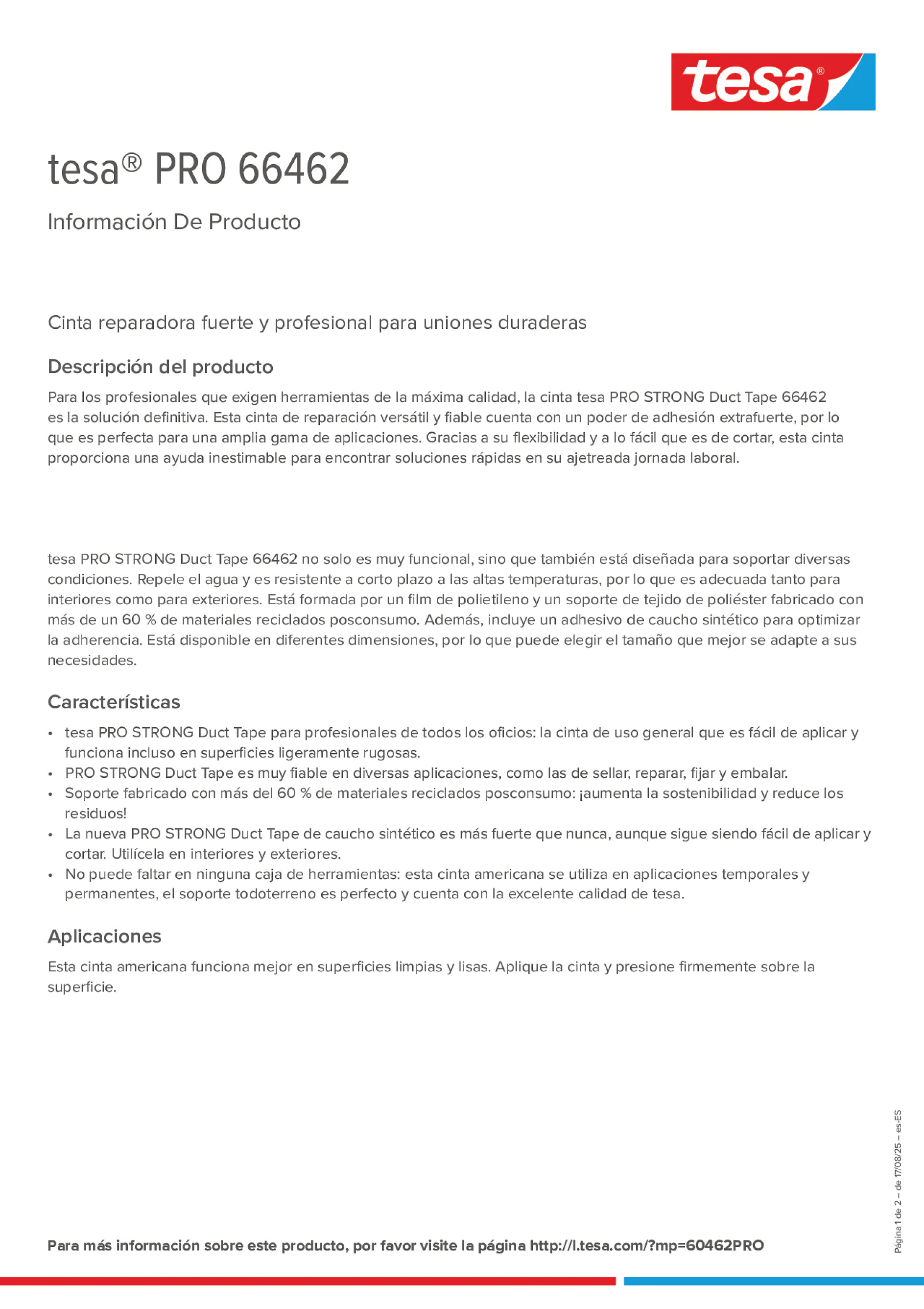 Product information_tesa® PRO 66462_es-ES