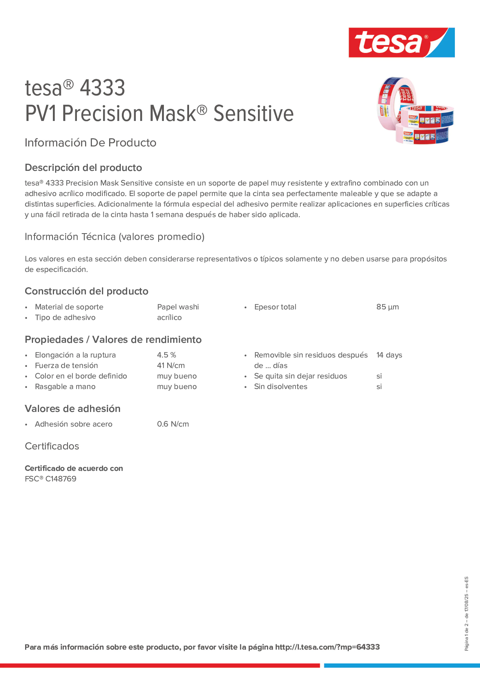 Product information_tesa® 04333_es-ES
