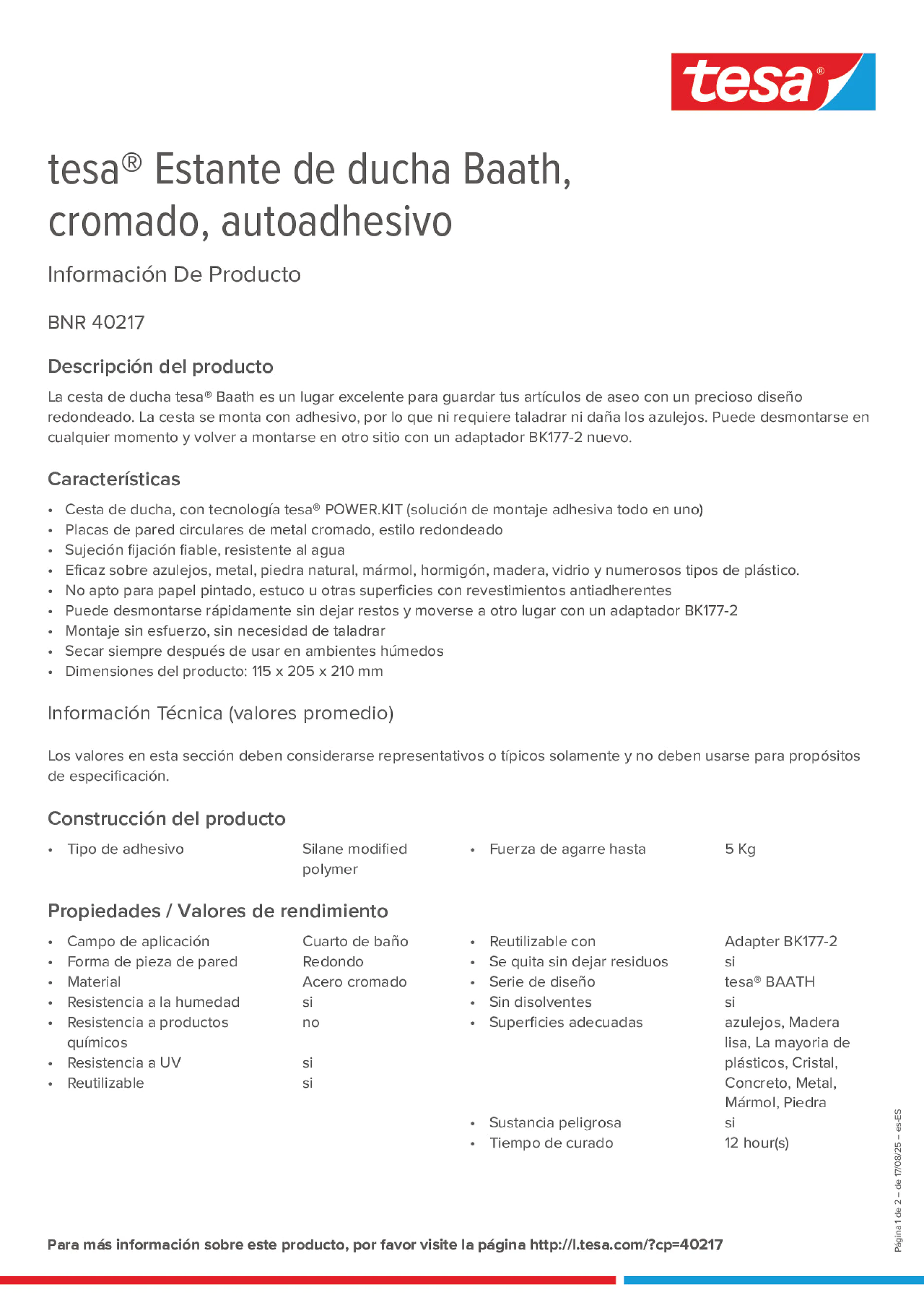 Product information_tesa® 40217_es-ES