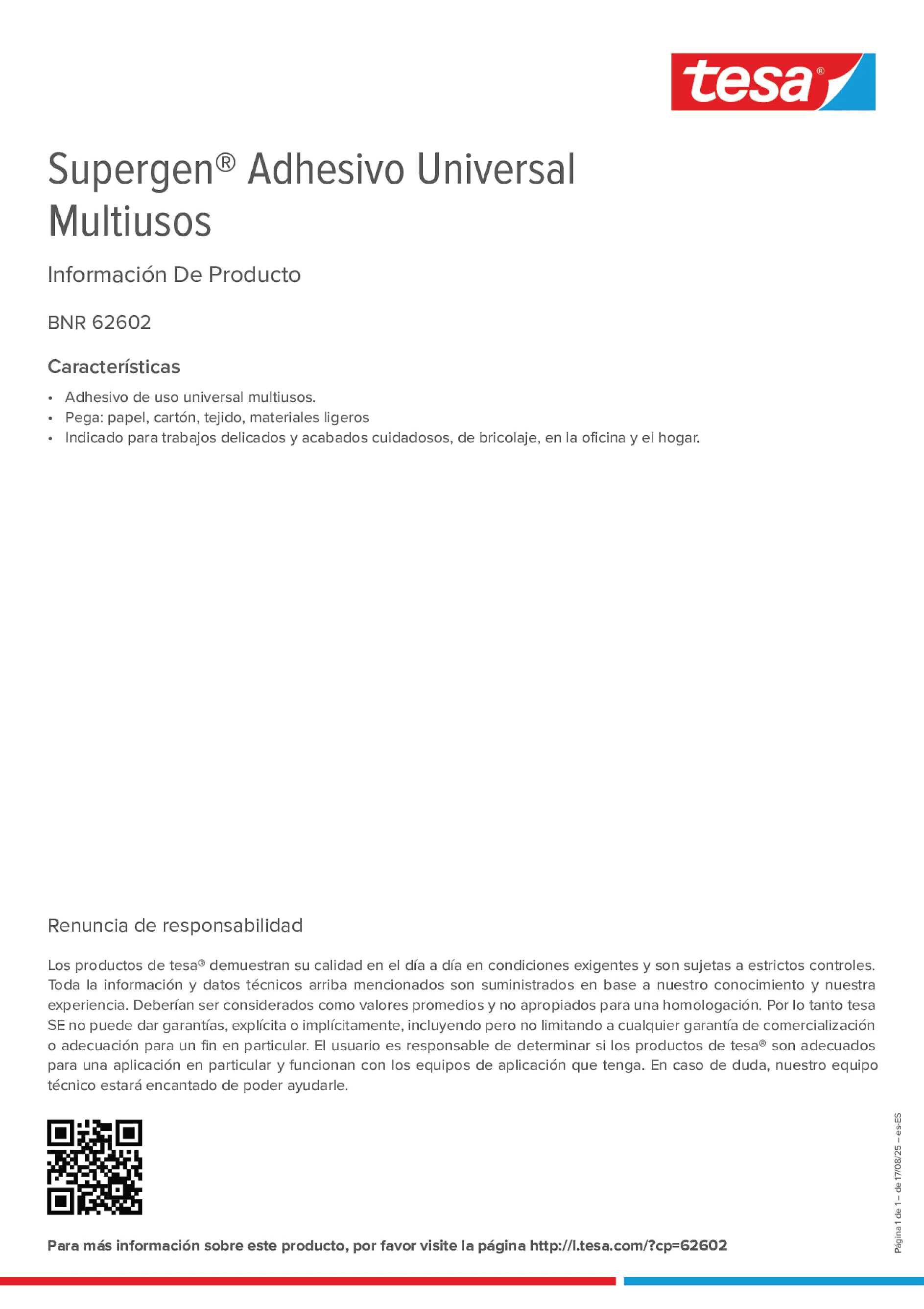 Product information_Supergen® 62602_es-ES
