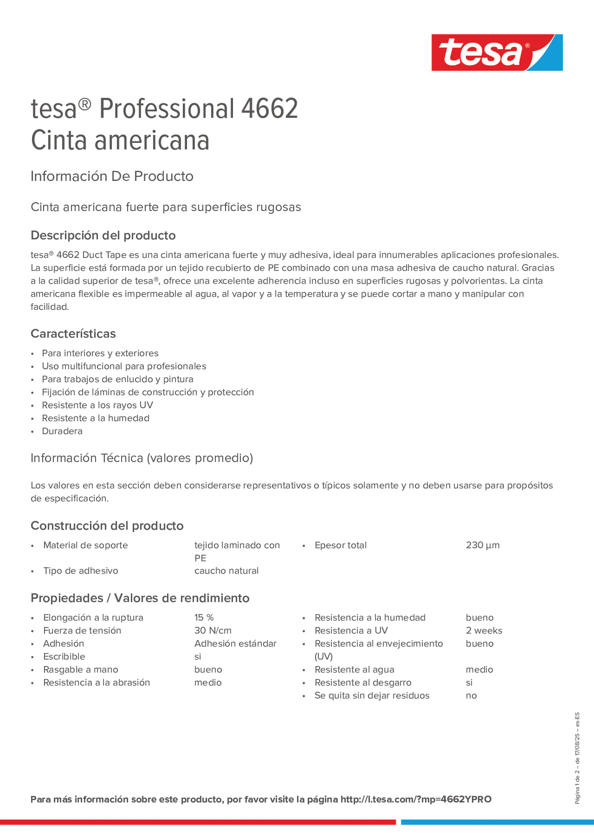 Product information_tesa® Professional 04662_es-ES